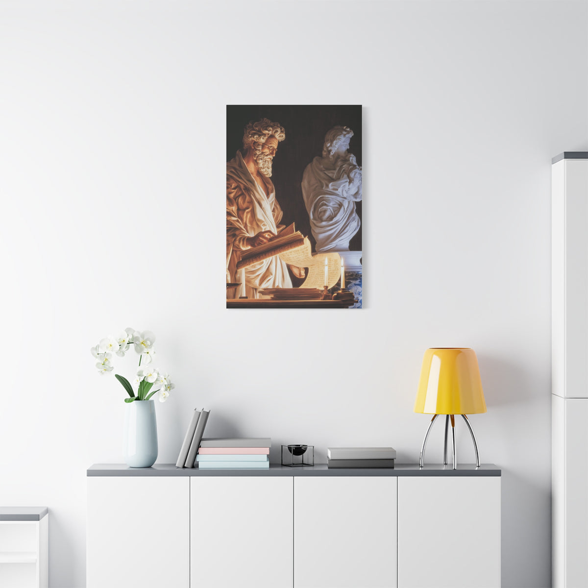 Renaissance Philosopher Reading Ancient Scrolls Wall Art & Canvas Print