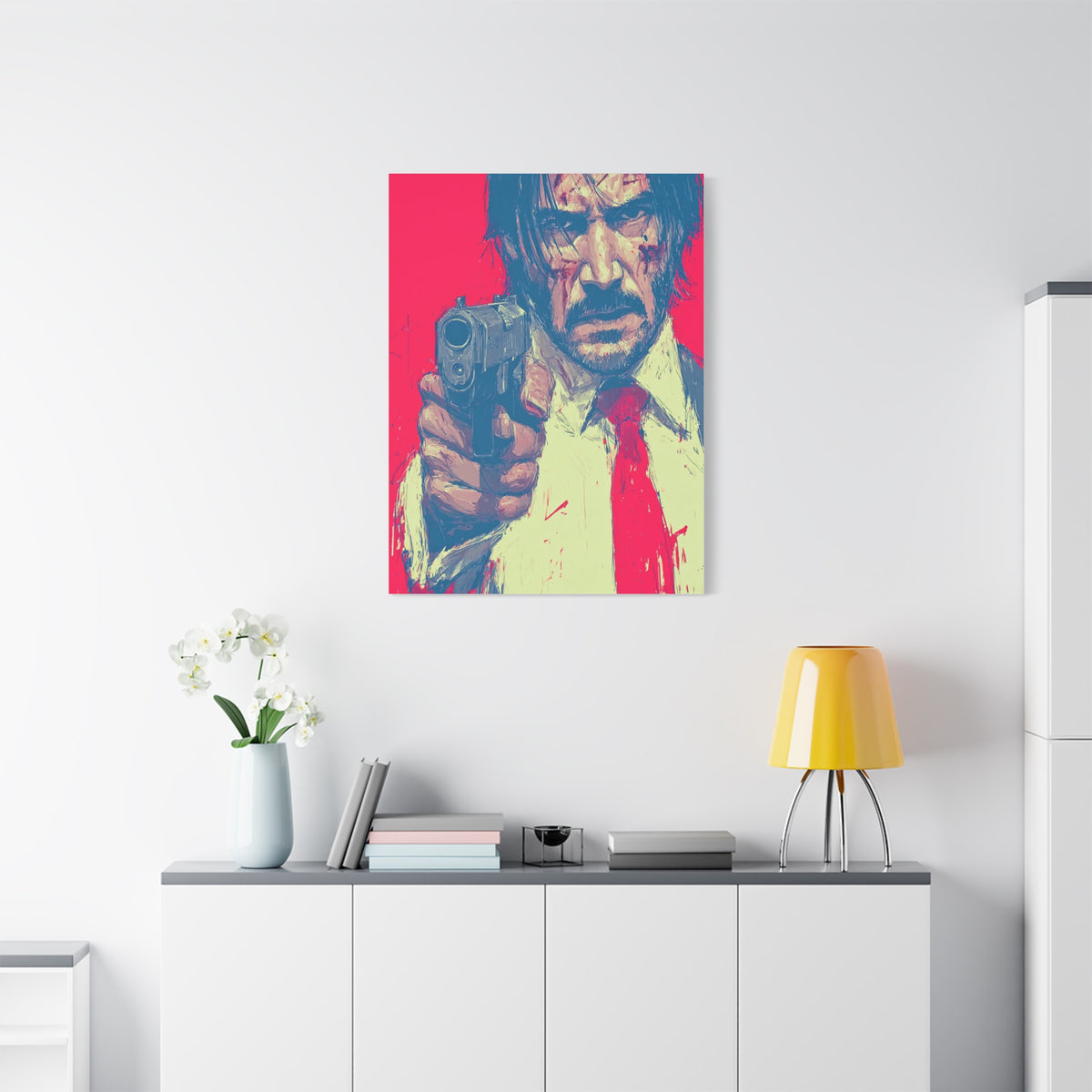 John Wick Graphic Illustration Movie Poster Wall Art & Canvas Print