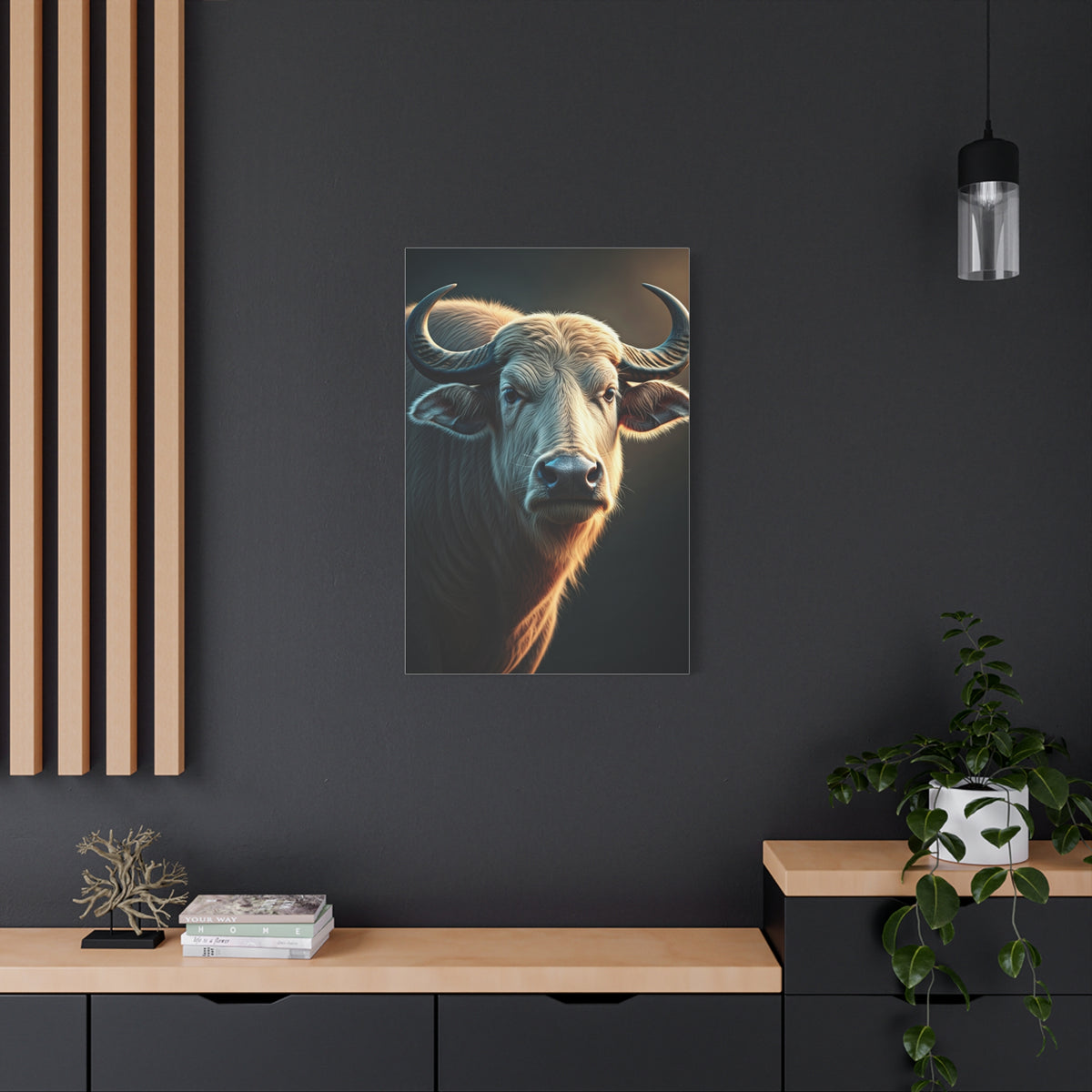 Soft Glowing Light Water Buffalo Portrait Wall Art & Canvas Print