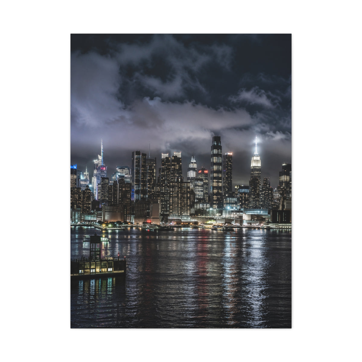 New York City Skyline at Night Wall Art & Canvas Print