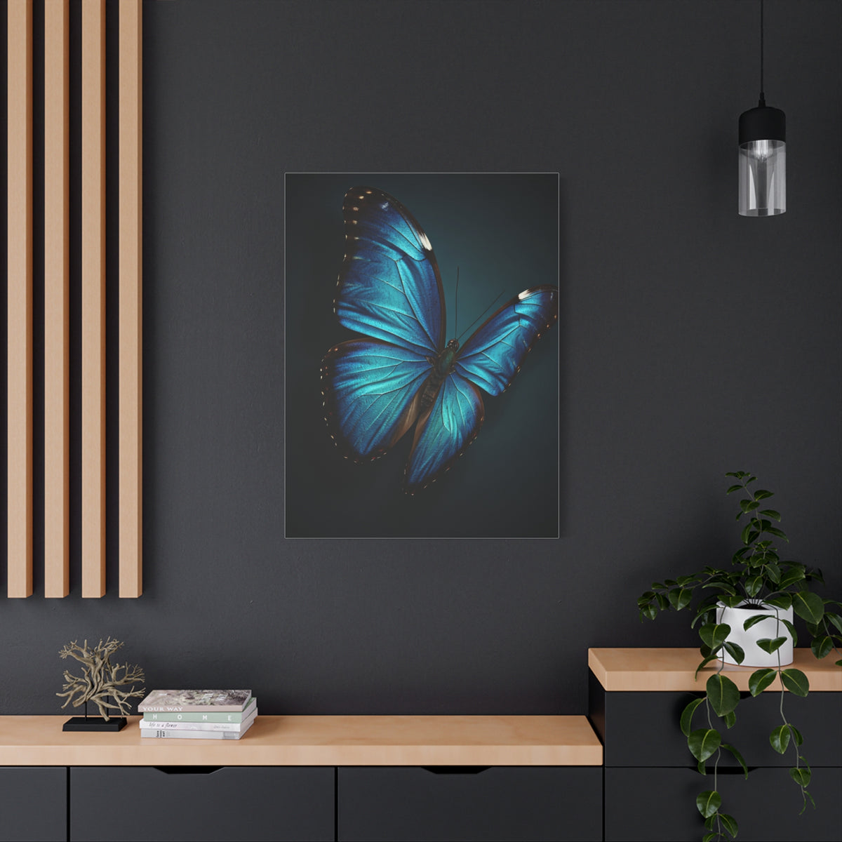 Blue Morpho Butterfly Wings Spread Wall Art & Canvas Prints