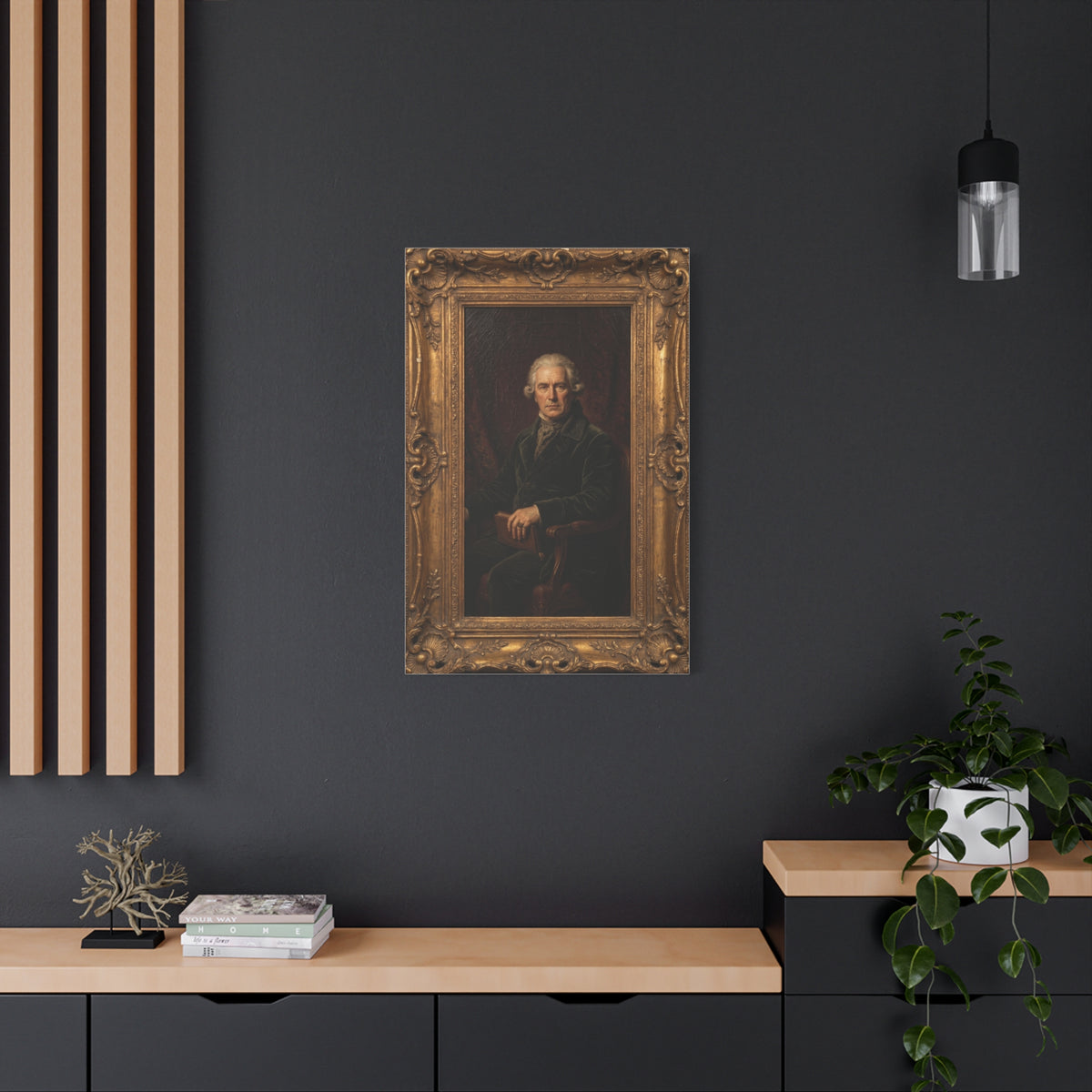 Classical Gentleman Portrait in Ornate Frame Wall Art & Canvas Print