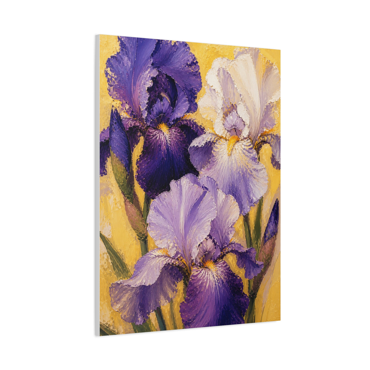 Iris Floral Impasto Painting Wall Art & Canvas Print