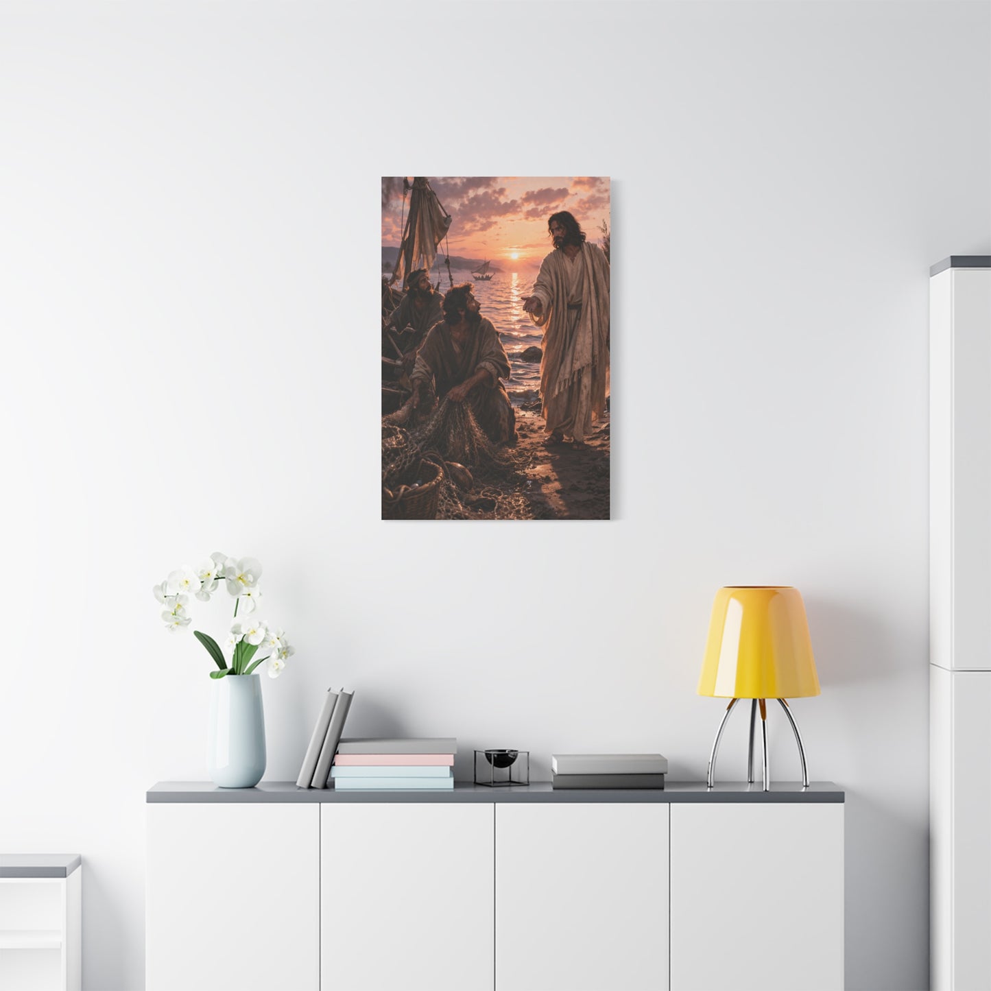Calling of the Disciples Sunset Shore Wall Art & Canvas Print