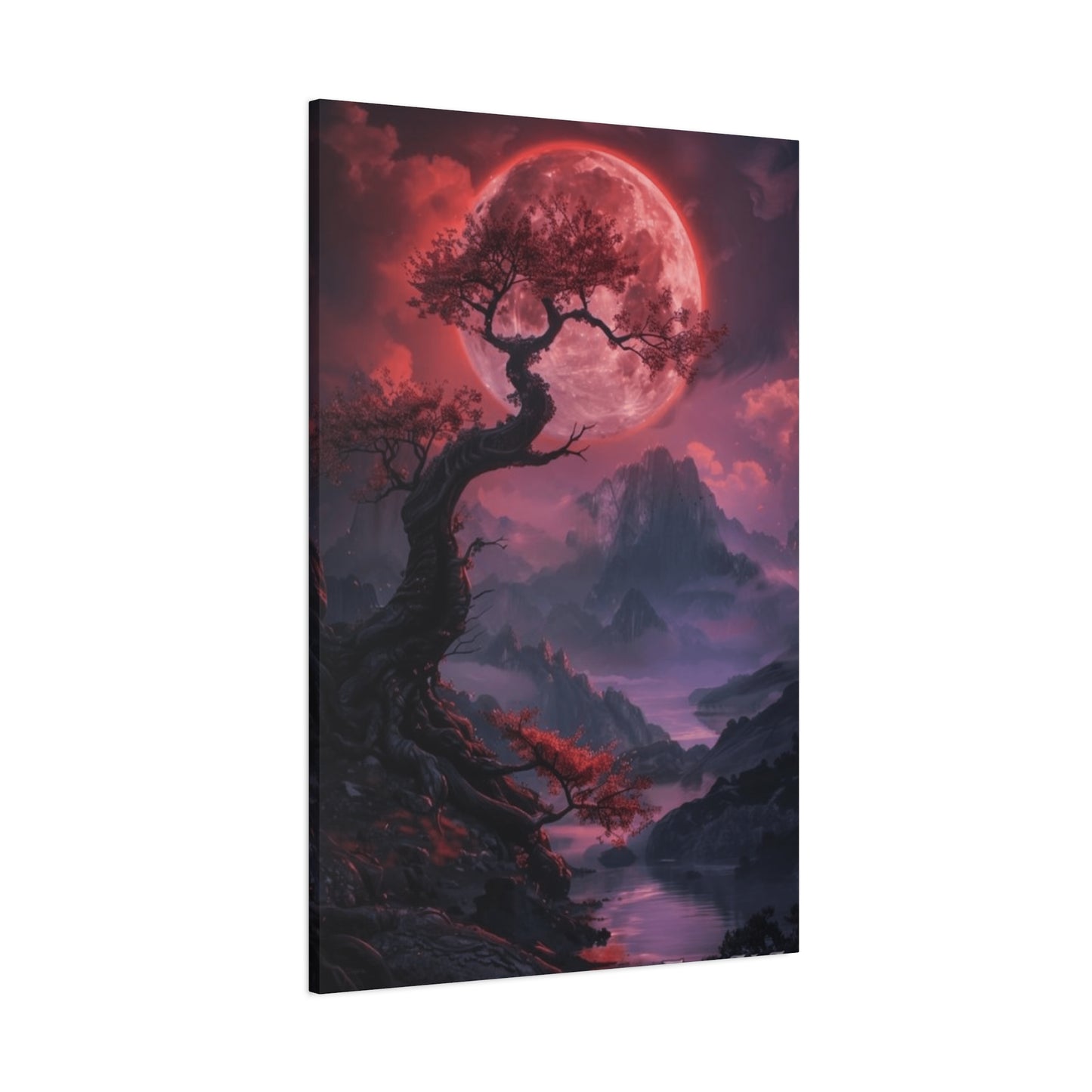 Red Moon and Tree Wall Art & Canvas Prints