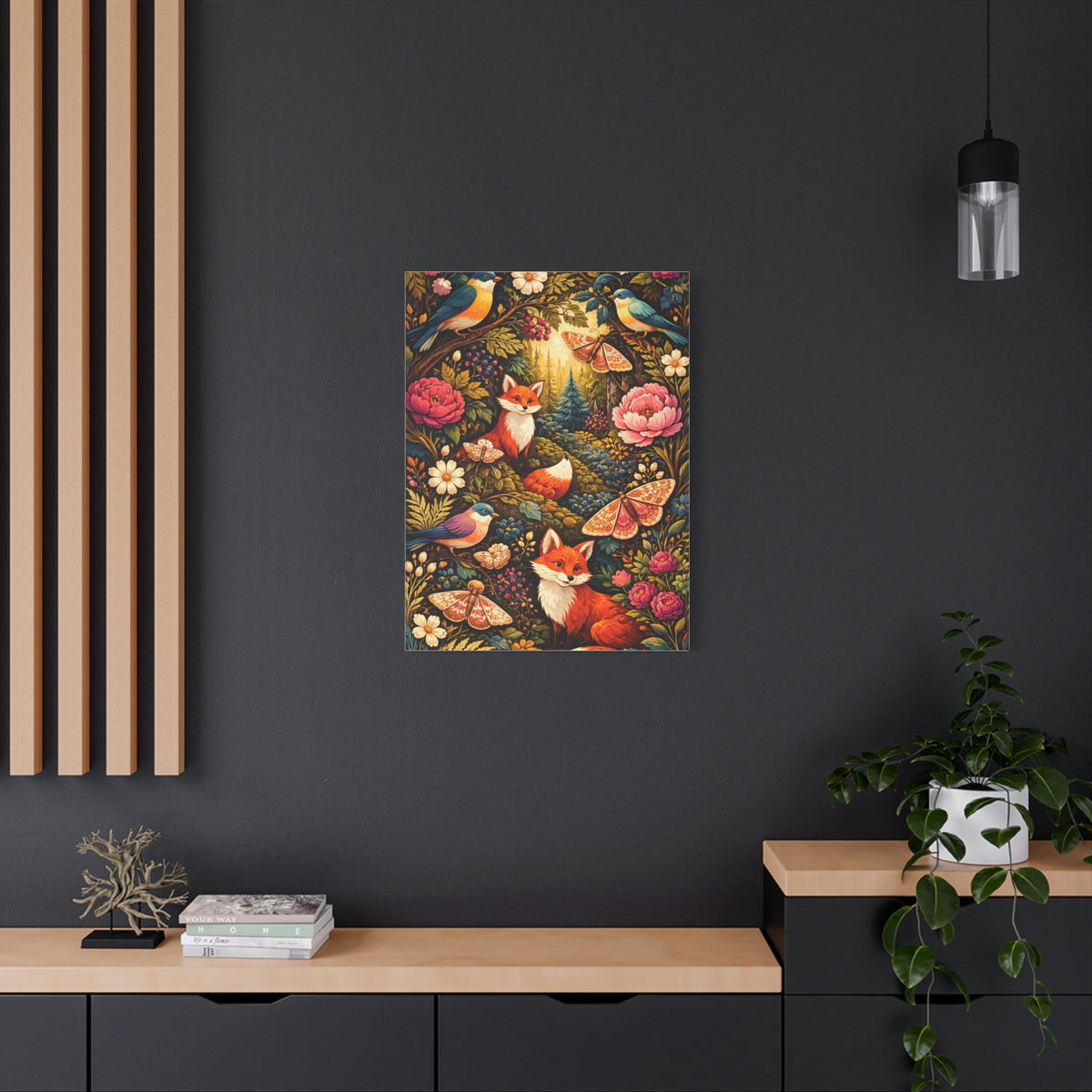 Quirky Maximalist Forest Creatures Wall Art & Canvas Print