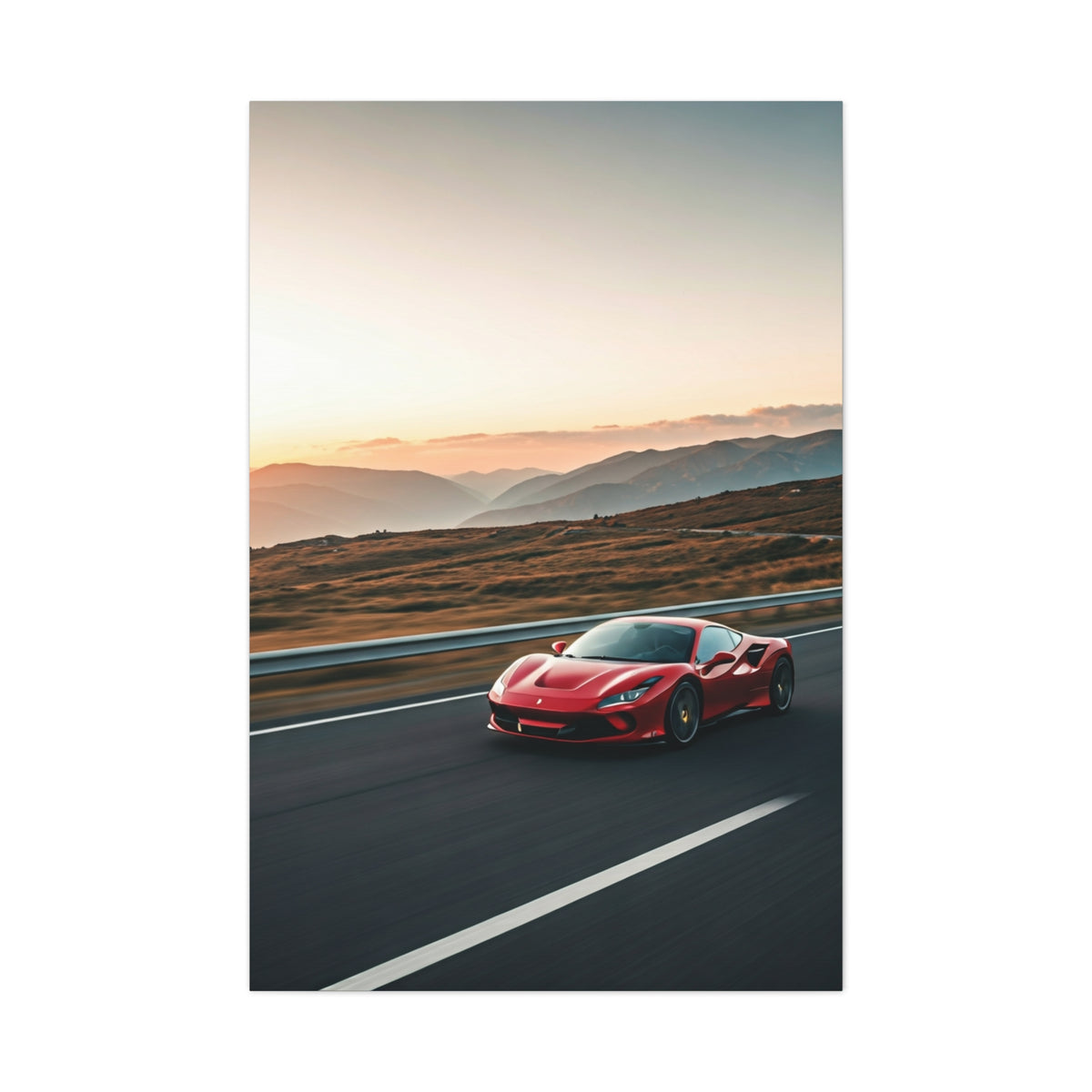 Ferrari F8 Tributo Winding Mountain Highway Wall Art & Canvas Prints
