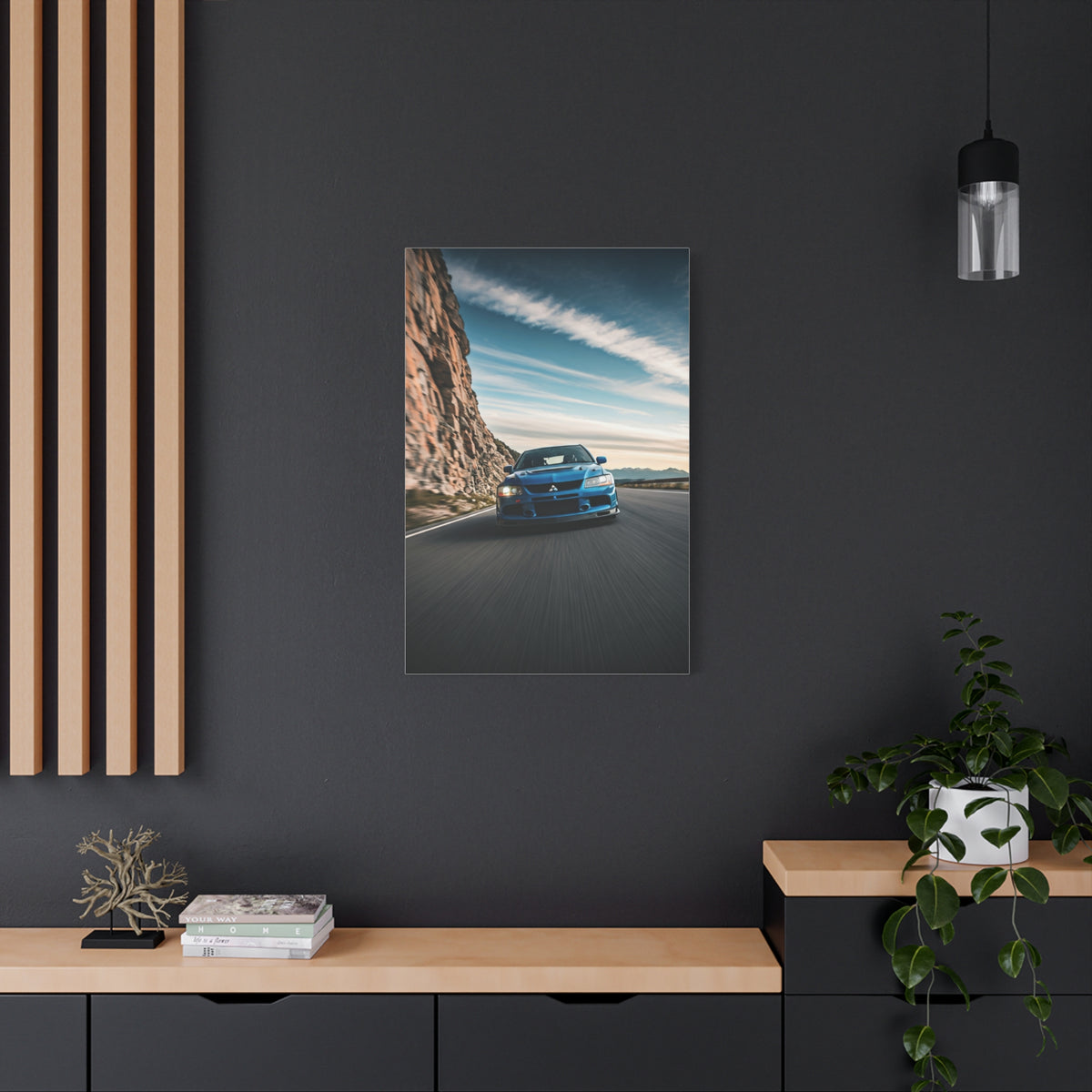 Mitsubishi Lancer Evolution IX High Altitude Mountain Road Wall Art & Canvas Prints