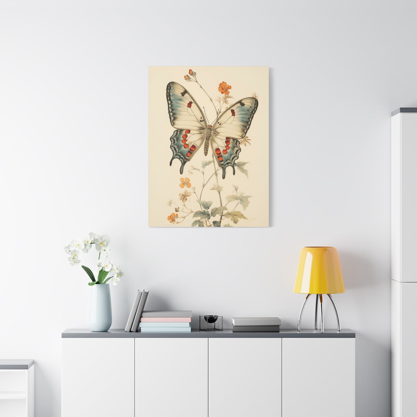 Big Butterfly on Flower Painting Wall Art & Canvas Prints