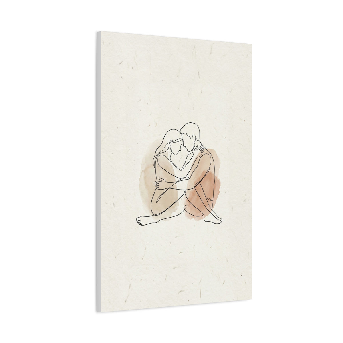 Minimal Line Art Intimate Embrace Wall Art & Canvas Print