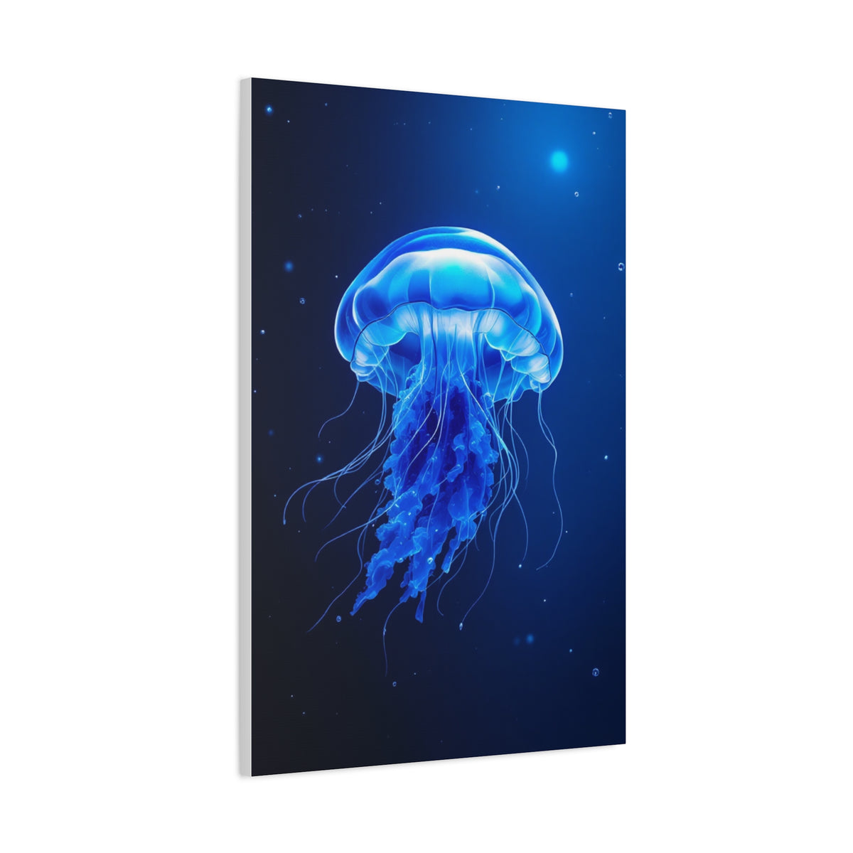 Glowing Jellyfish in Midnight Blue Waters Wall Art & Canvas Prints