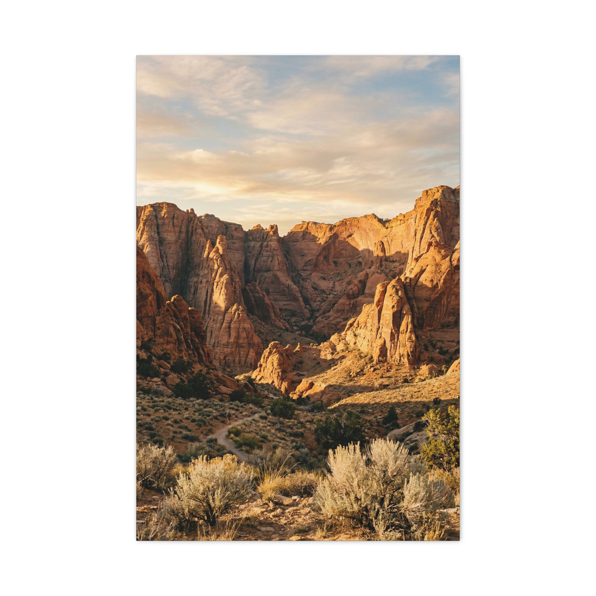 Red-Rock Golden Hour Canyon Wall Art & Canvas Print