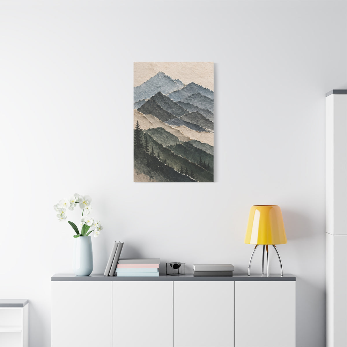 Abstract Layered Paper Mountain Wall Art & Canvas Print
