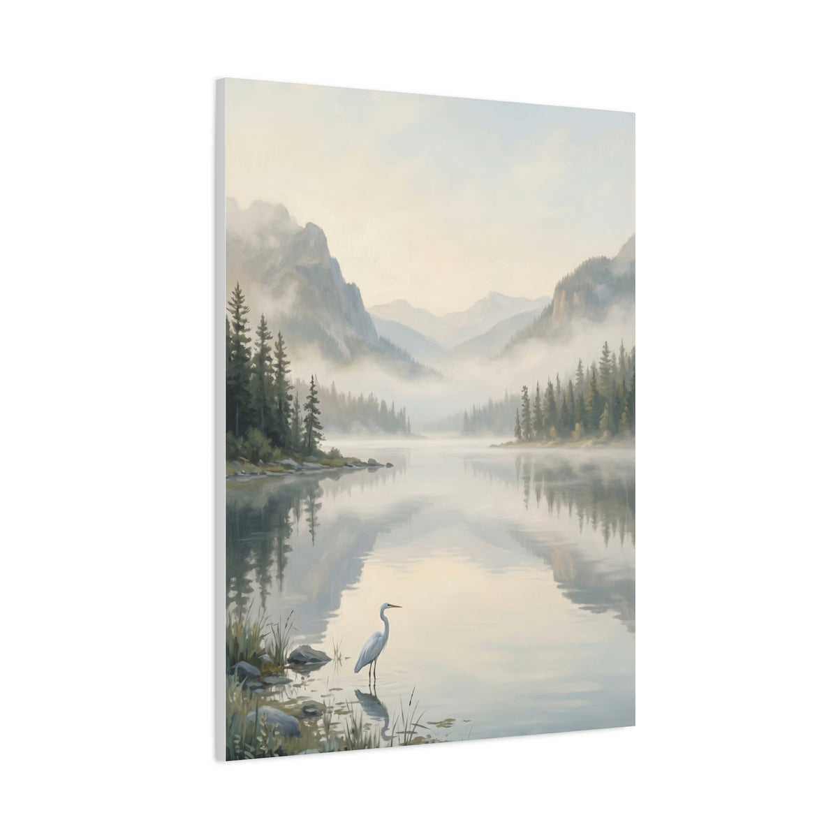 Be Still Mountain Lake Scripture Wall Art & Canvas Print