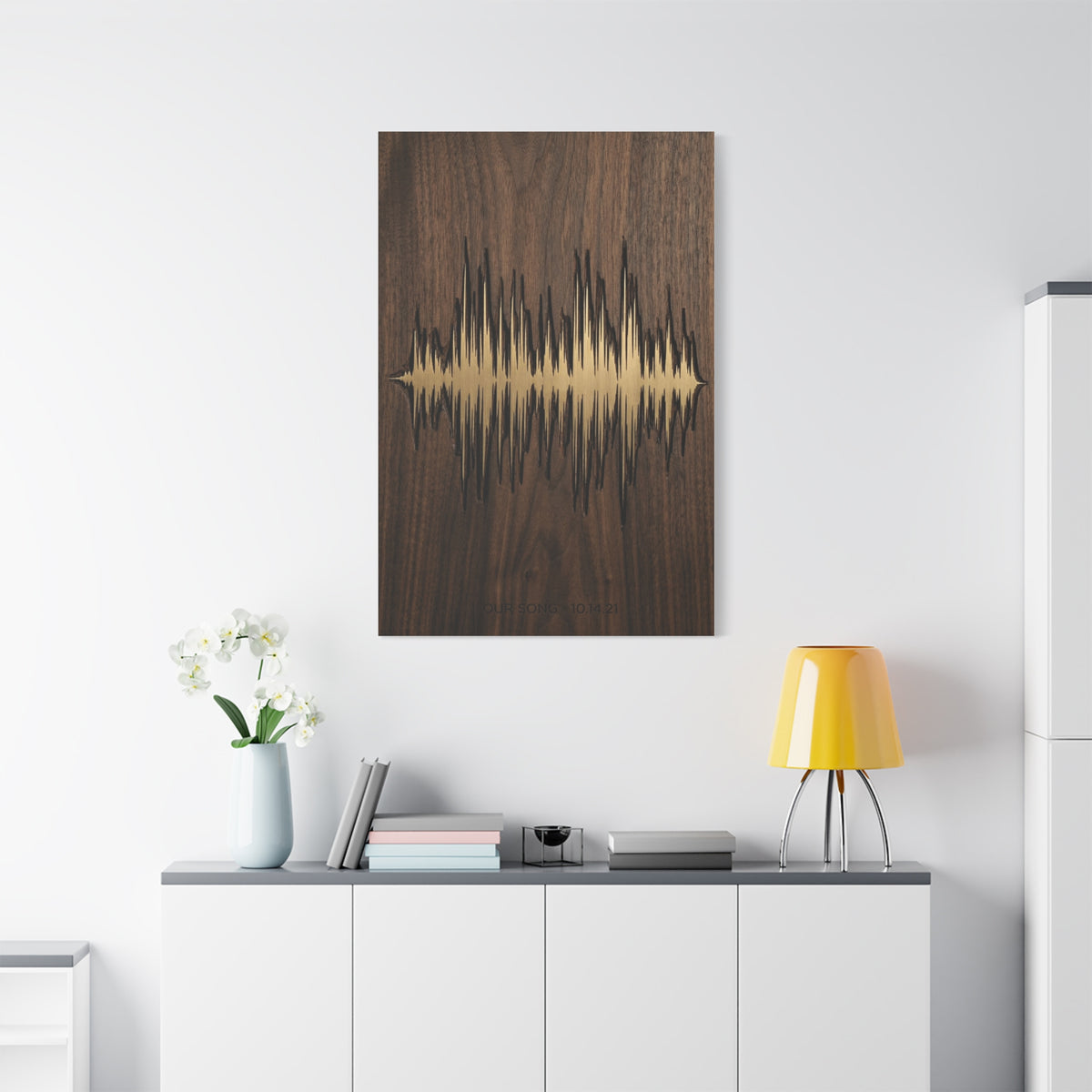 Personalized Soundwave Engraved Wood Wall Art & Canvas Print