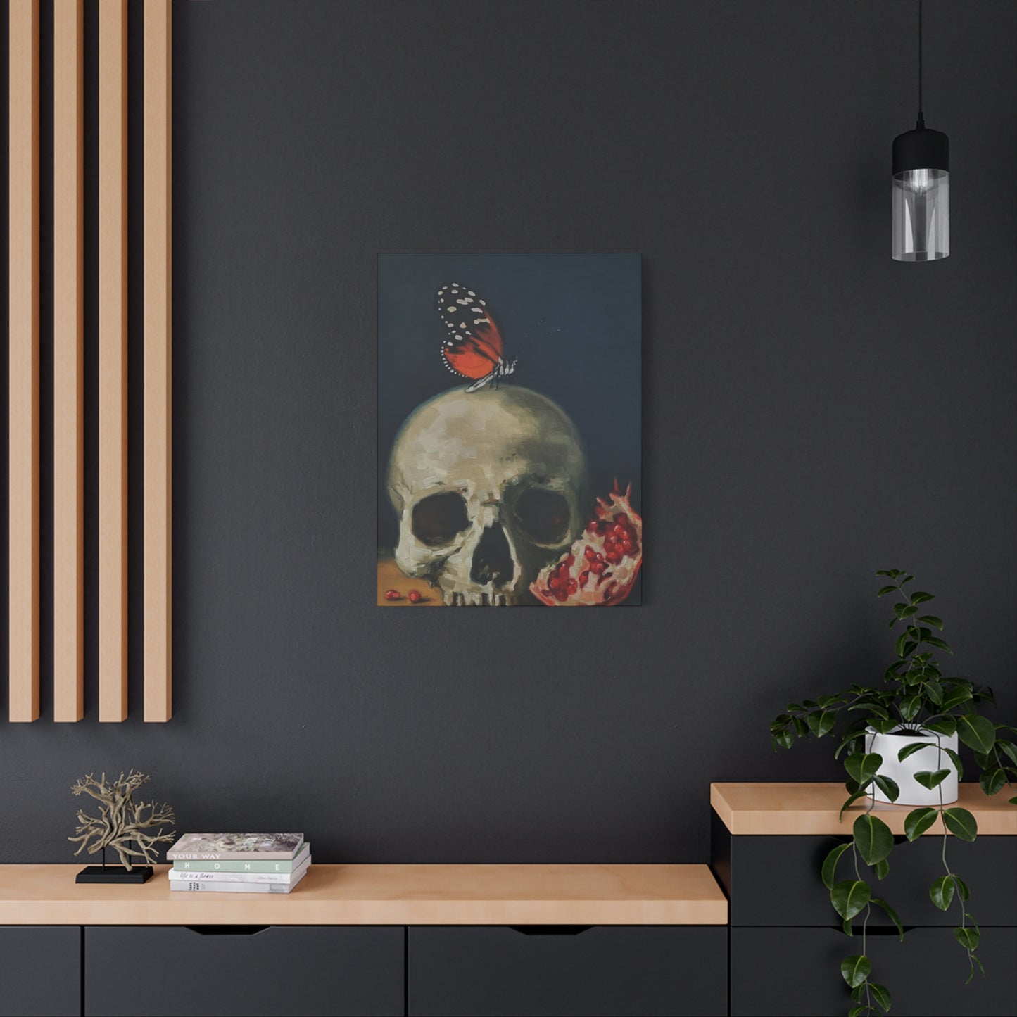 Butterfly On Skull Wall Art & Canvas Prints