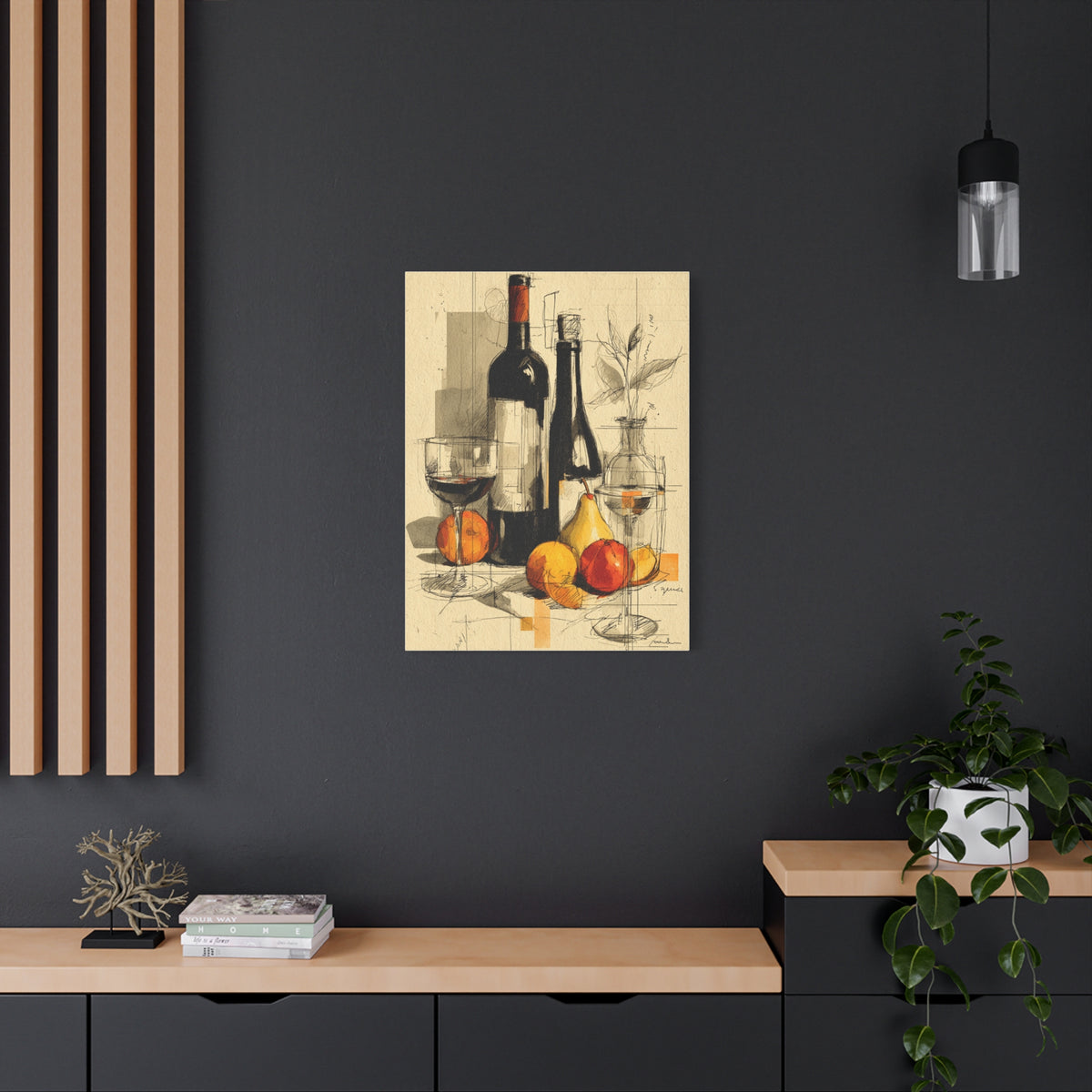 Minimalist Line Art Dining Still Life Wall Art & Canvas Print