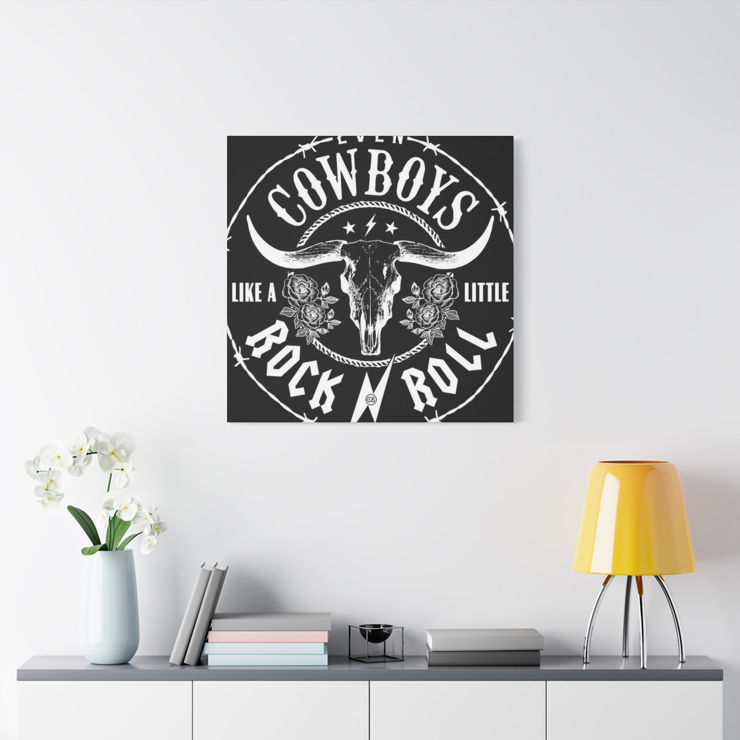 Cowboy Rock N Roll Poster Wall Art & Canvas Prints