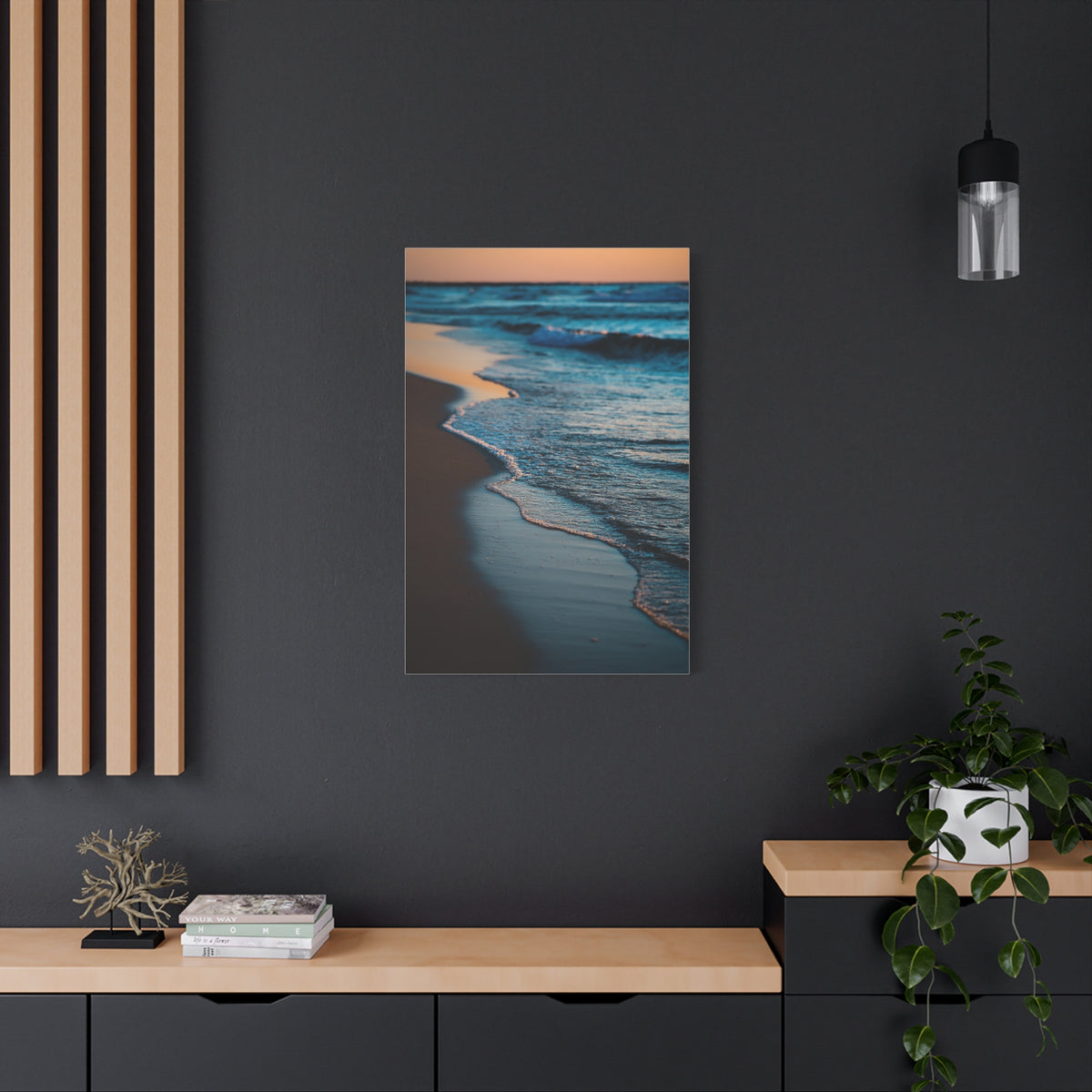 Gentle Sunset Waves on Quiet Shoreline Wall Art & Canvas Print