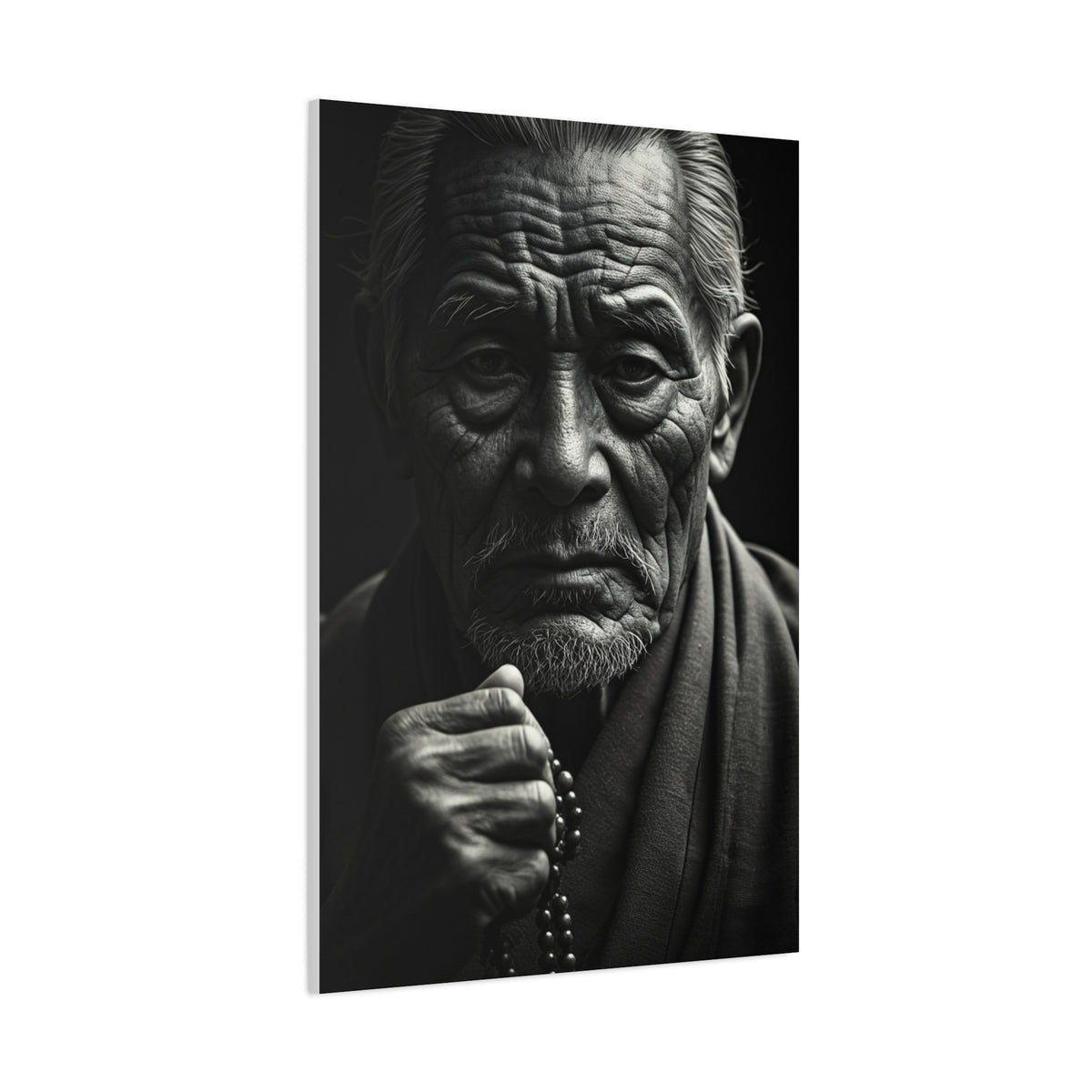 Elder Man with Reflective Expression Wall Art & Canvas Prints
