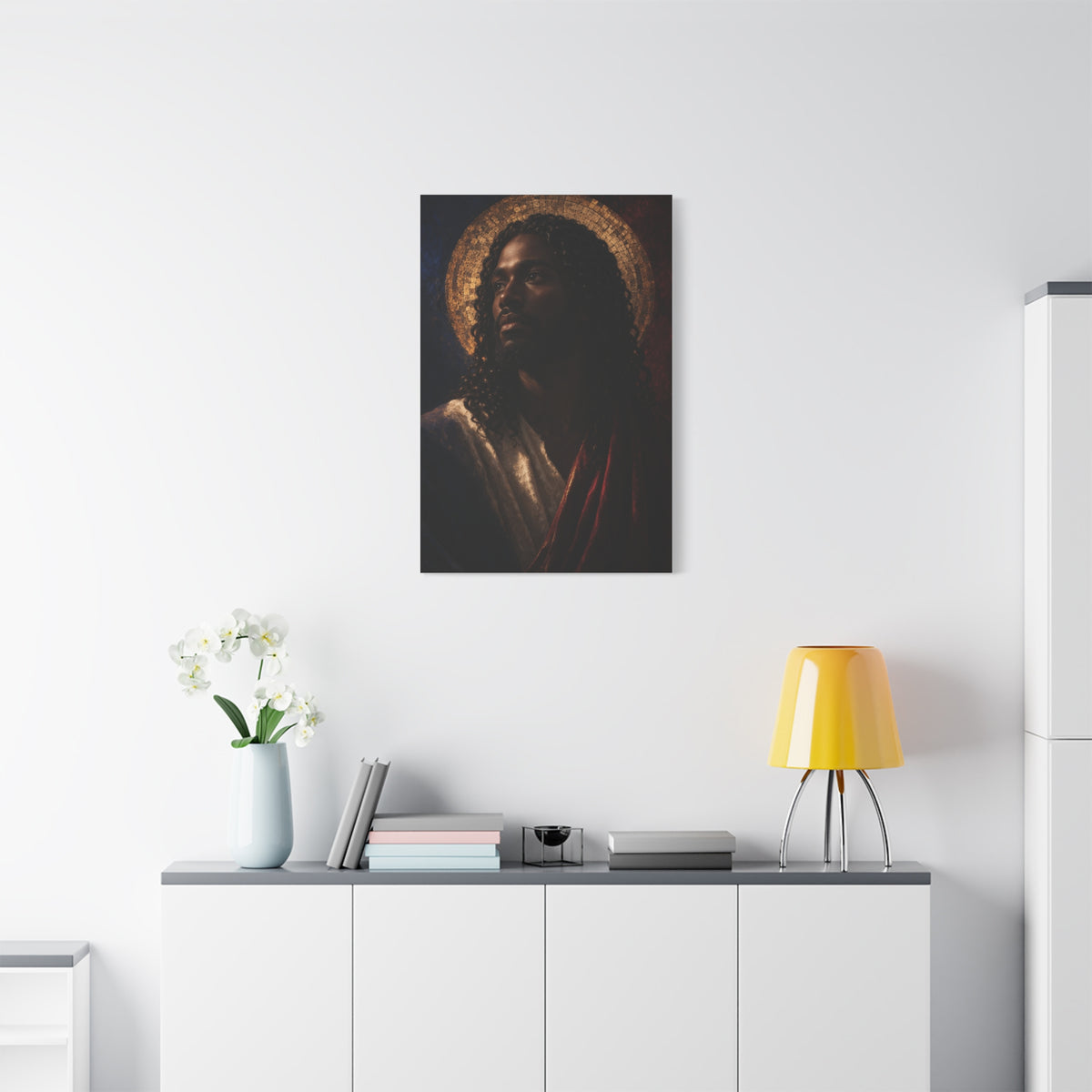 Christ with Golden Halo Contemporary Portrait Wall Art & Canvas Print