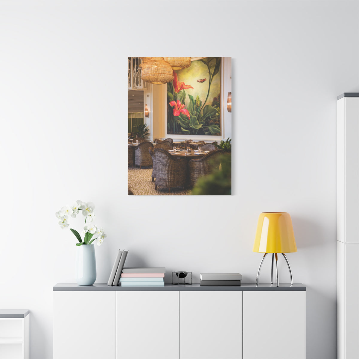 Tropical Flora and Fauna Resort Restaurant Wall Art & Canvas Print