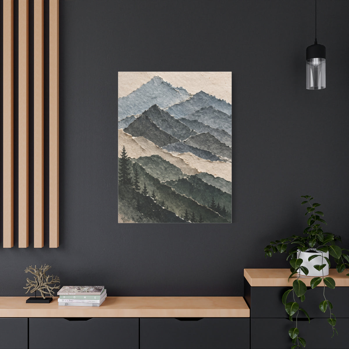 Abstract Layered Paper Mountain Wall Art & Canvas Print