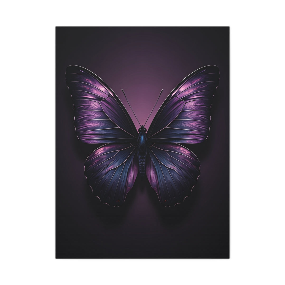 Royal Violet Butterfly Minimalist Portrait Wall Art & Canvas Prints