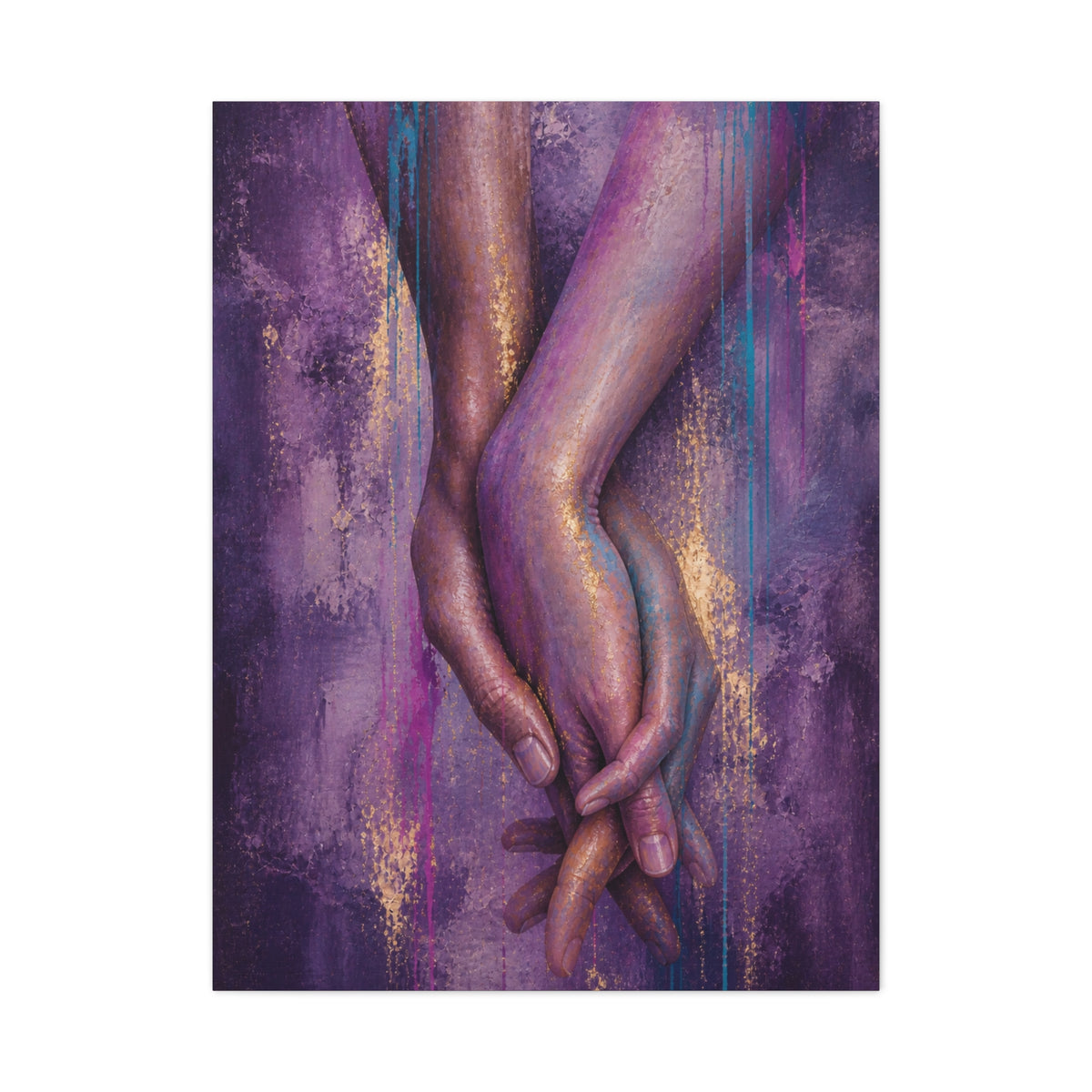 Intertwined Hands Abstract Emotion Wall Art & Canvas Print