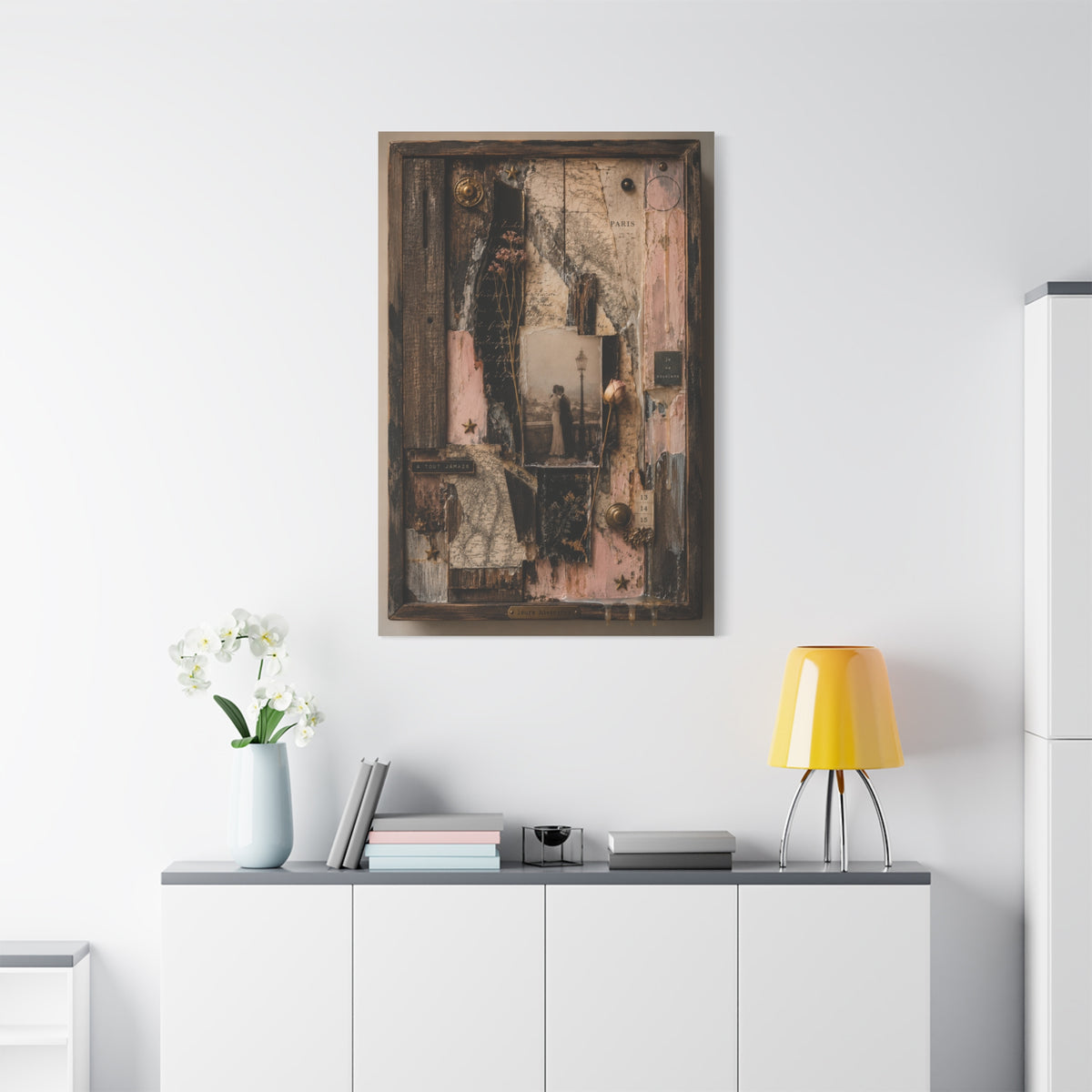 Vintage Love Story Collage Keepsake Wall Art & Canvas Print