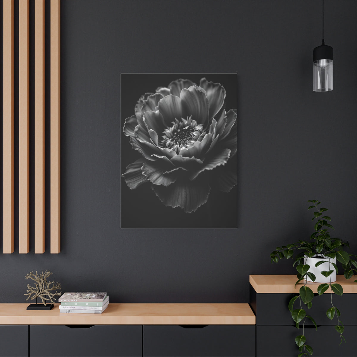 Layered Peony in Soft Shadow Wall Art & Canvas Prints