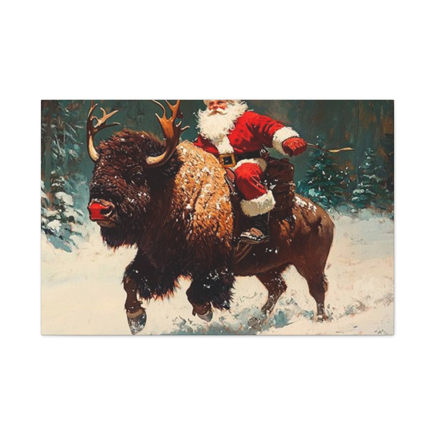 Santa Claus On Yak Wall Art & Canvas Prints