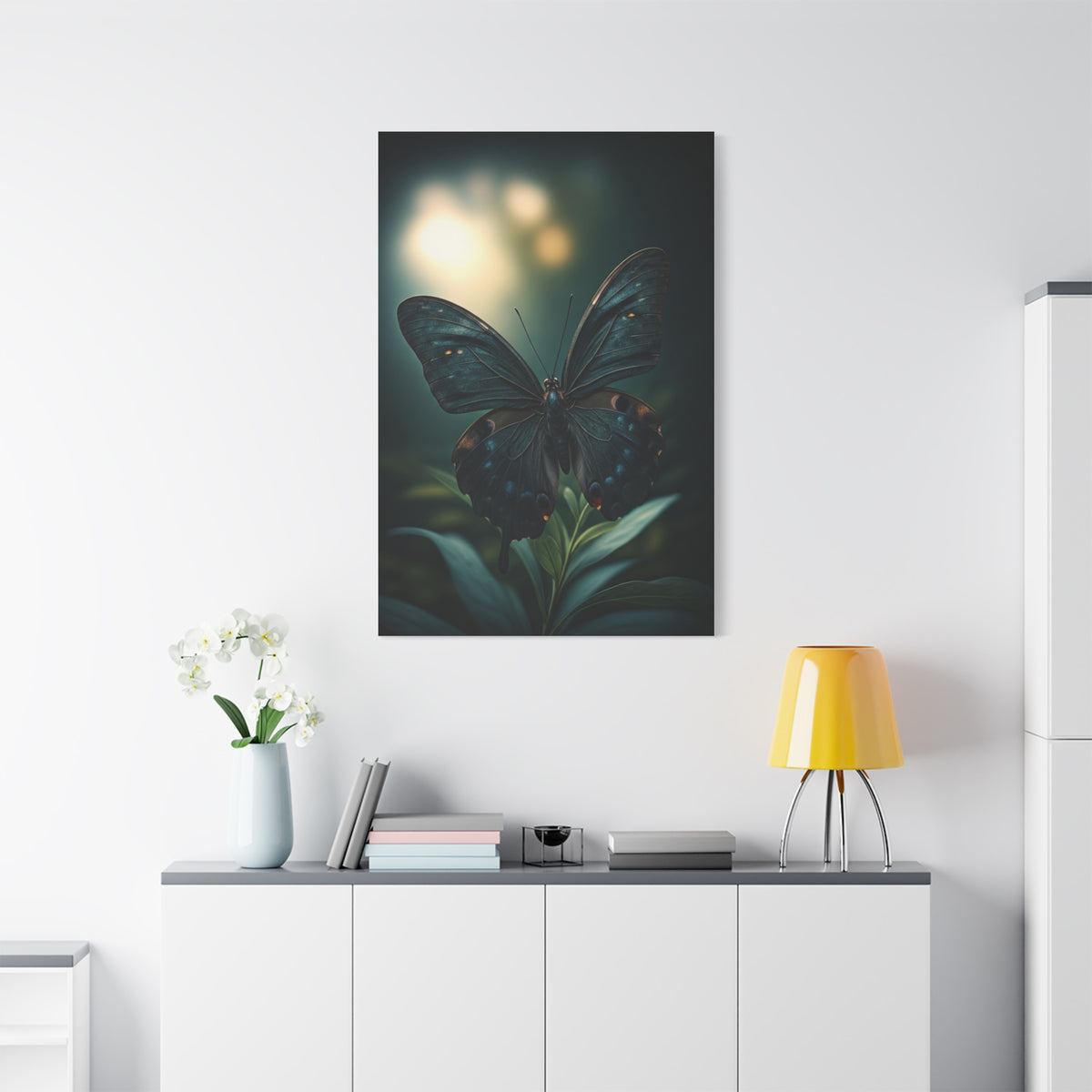 Midnight Forest Butterfly Botanical Study Wall Art & Canvas Prints
