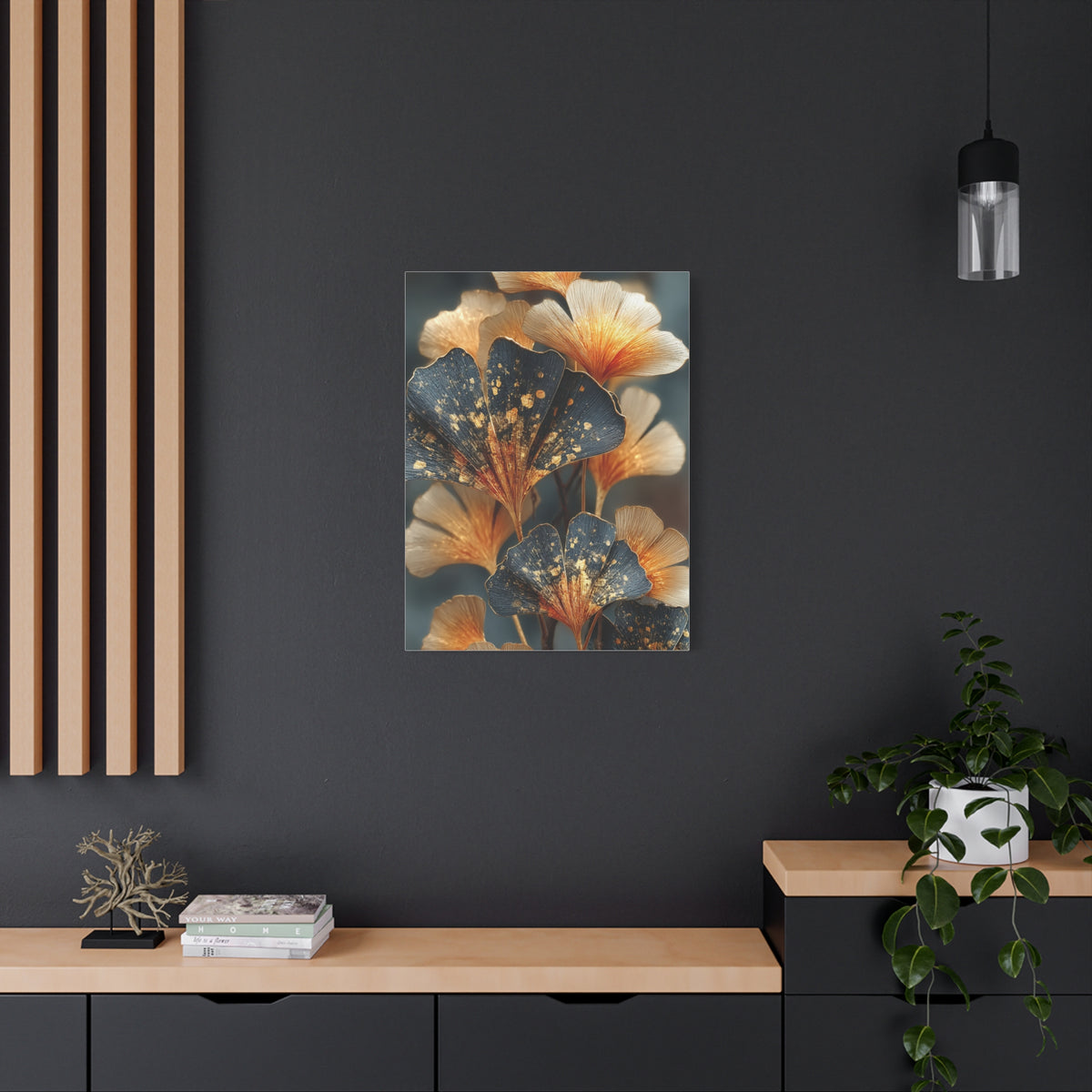 Ginkgo Gold Leaf Botanical Wall Art & Canvas Print