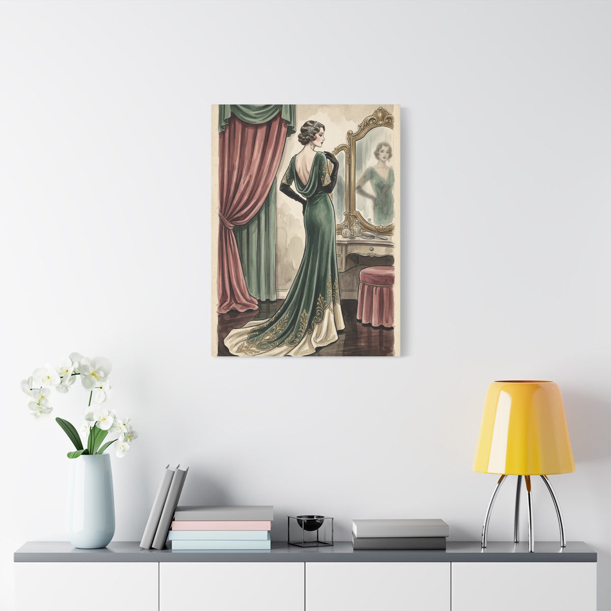 Vintage Fashion Atelier Illustration Wall Art & Canvas Print