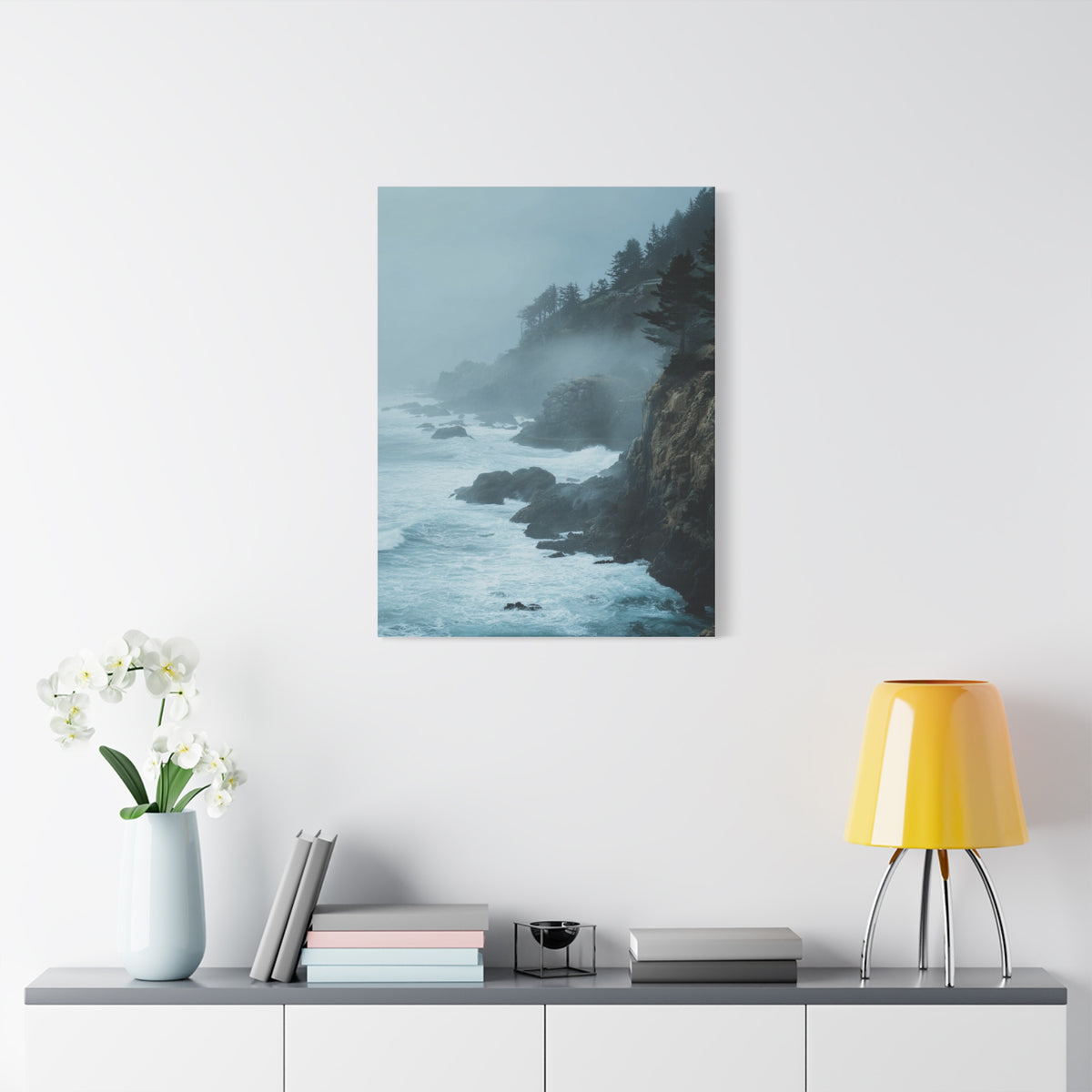 Foggy Coastal Cliffs on Quiet Morning Wall Art & Canvas Print