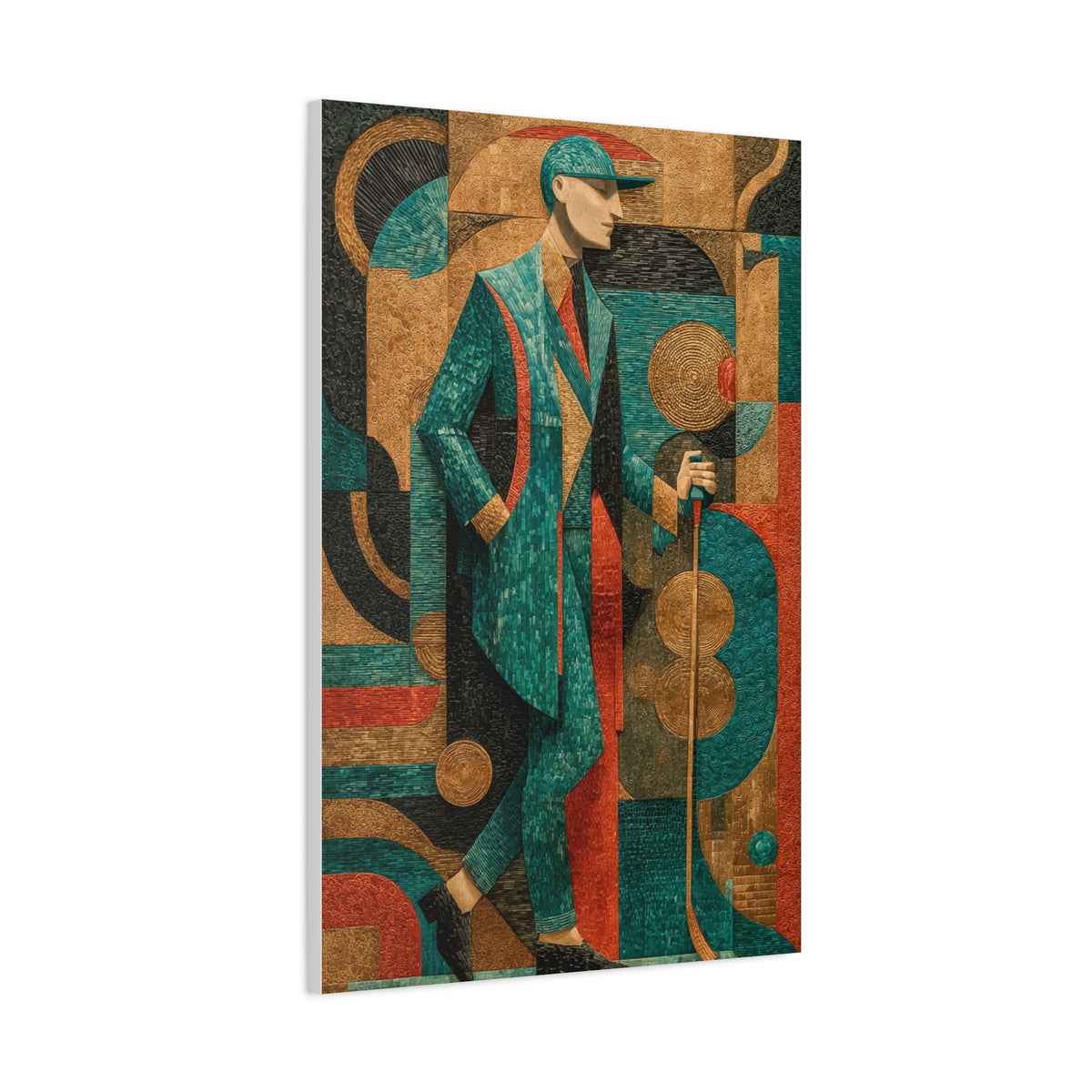 Art Deco Golfer Graphic Composition Wall Art & Canvas Print