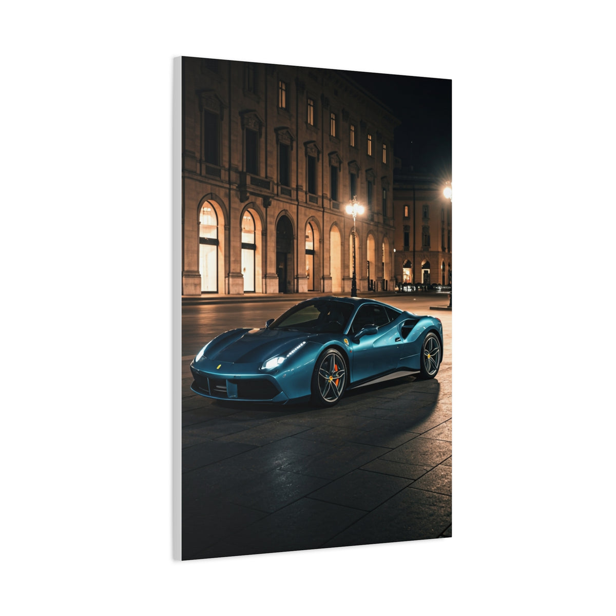 Ferrari 488 GTB Night City Square Wall Art & Canvas Prints