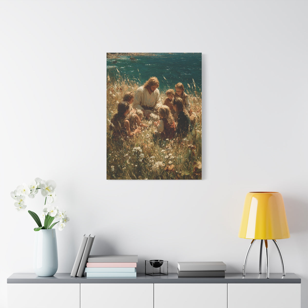 Jesus with Children Gentle Teaching Wall Art & Canvas Print