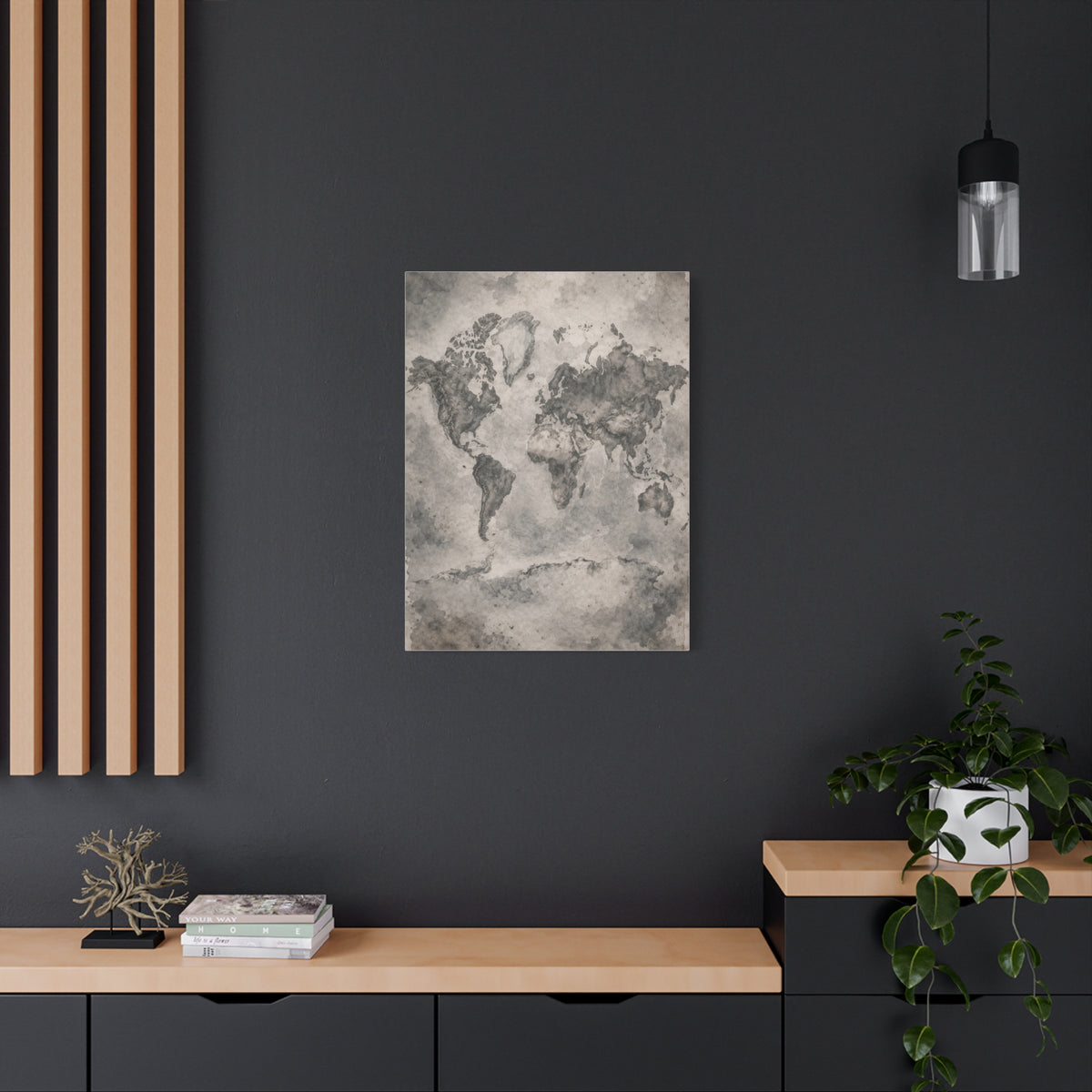 Vintage World Map Wash Wall Art & Canvas Print