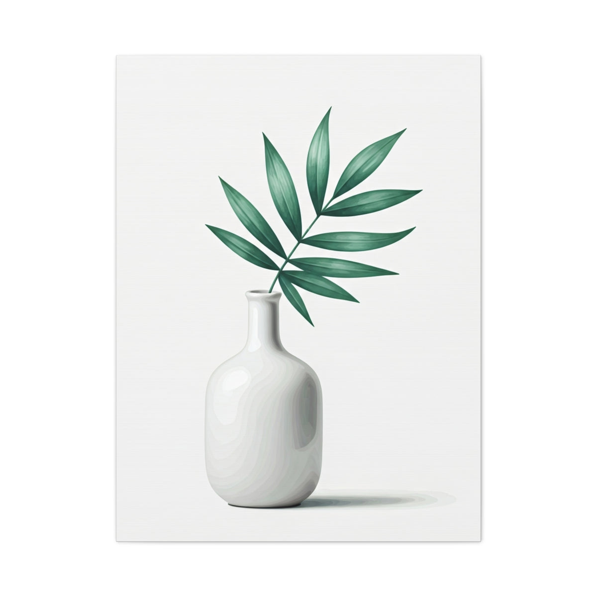 Minimal Vase with Green Leaves Wall Art & Canvas Prints