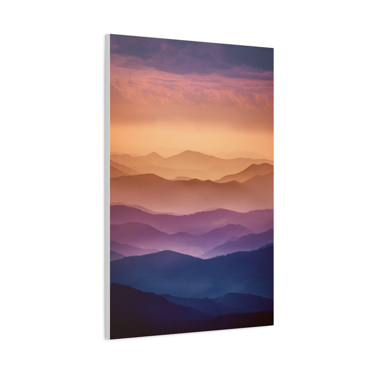 Layered Sunset Mountain Landscape Wall Art & Canvas Print
