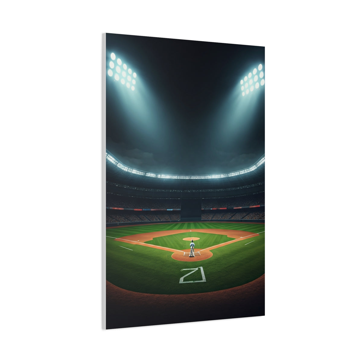 Night Baseball Stadium Lights Wide Scene Wall Art & Canvas Prints