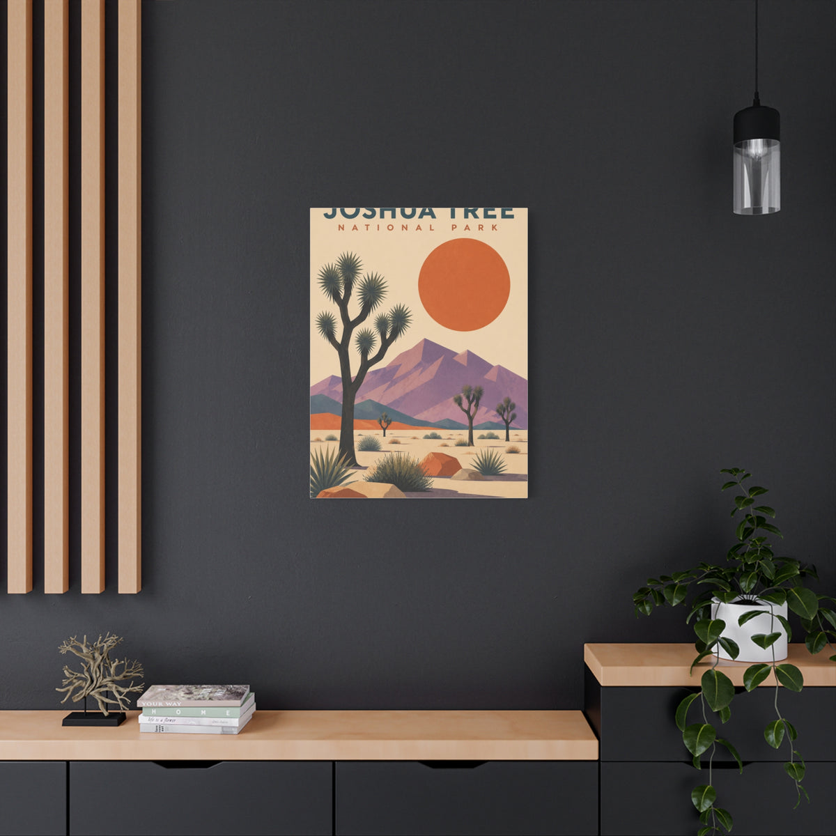 Joshua Tree National Park Retro Poster Southwest Wall Art & Canvas Print