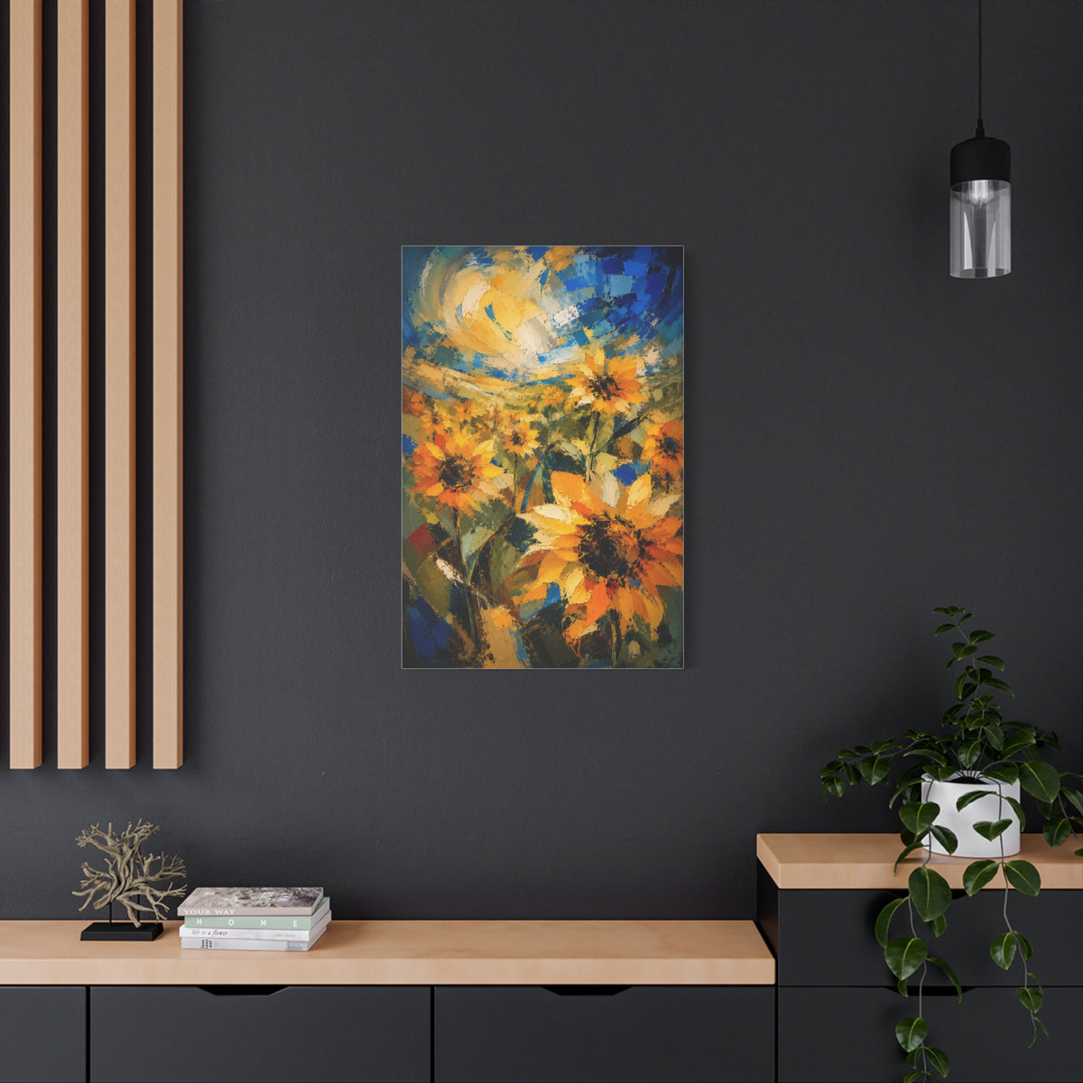 Abstract Expressionist Sunflower Field Wall Art & Canvas Print