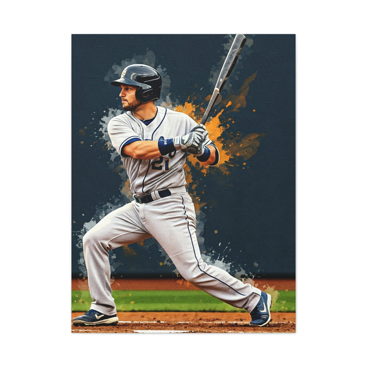 Batter Ready at Home Plate Stadium View Wall Art & Canvas Prints