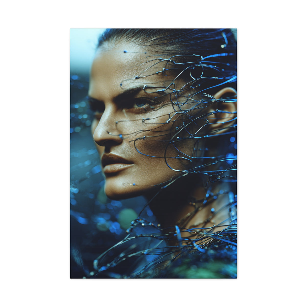 Futuristic Cyberpunk Fashion Portrait Wall Art & Canvas Print