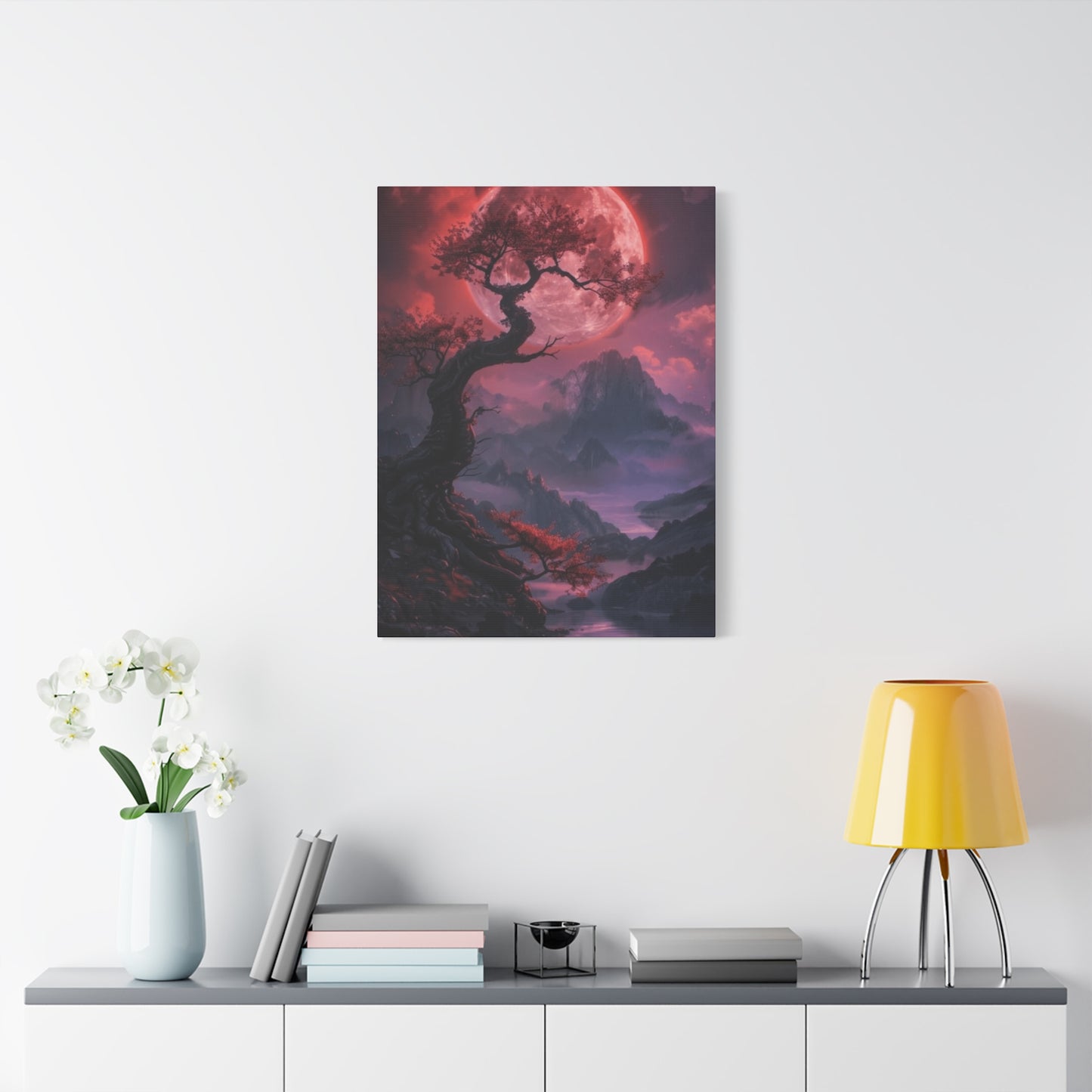 Red Moon and Tree Wall Art & Canvas Prints