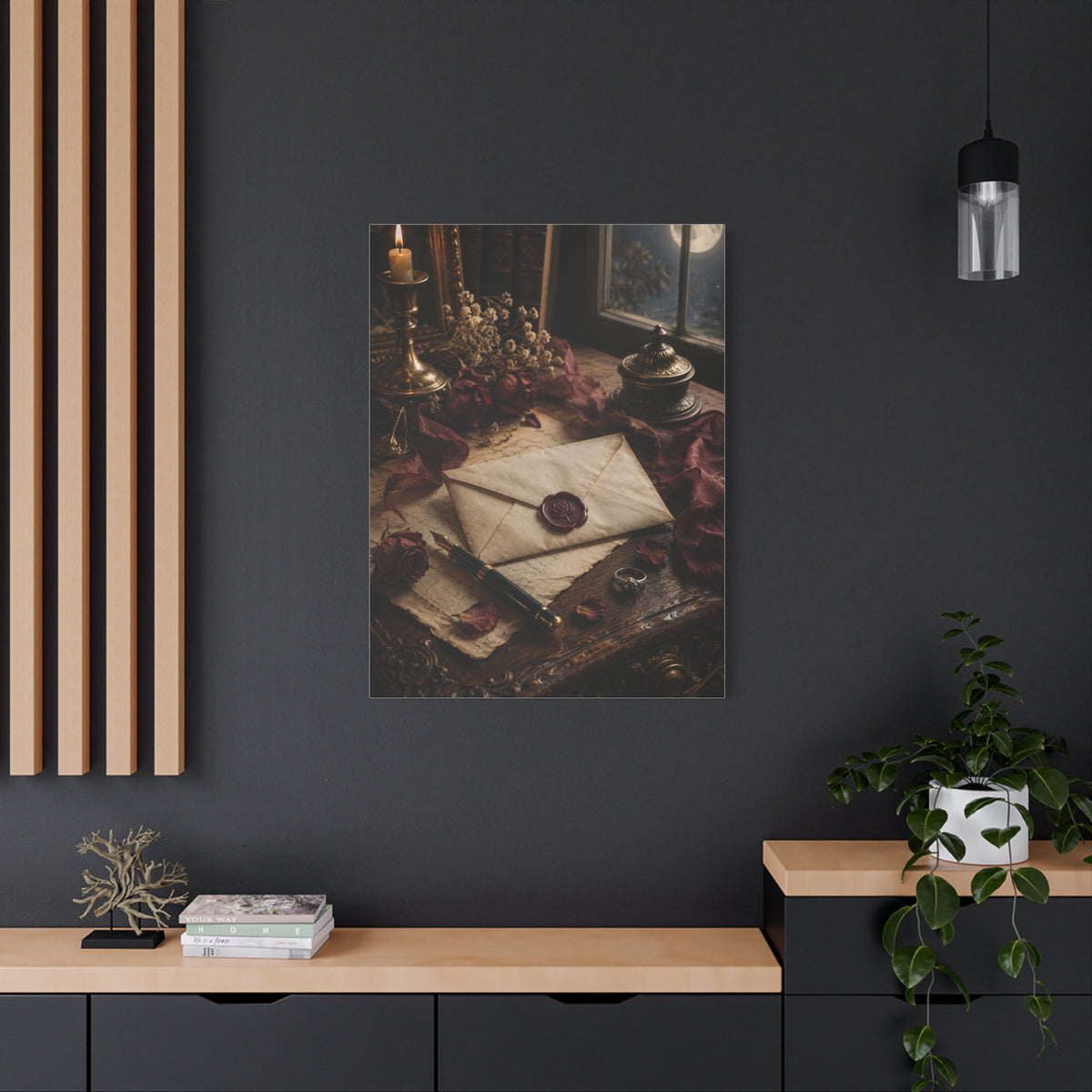 Vintage Love Letter Candlelight Desk Wall Art & Canvas Print