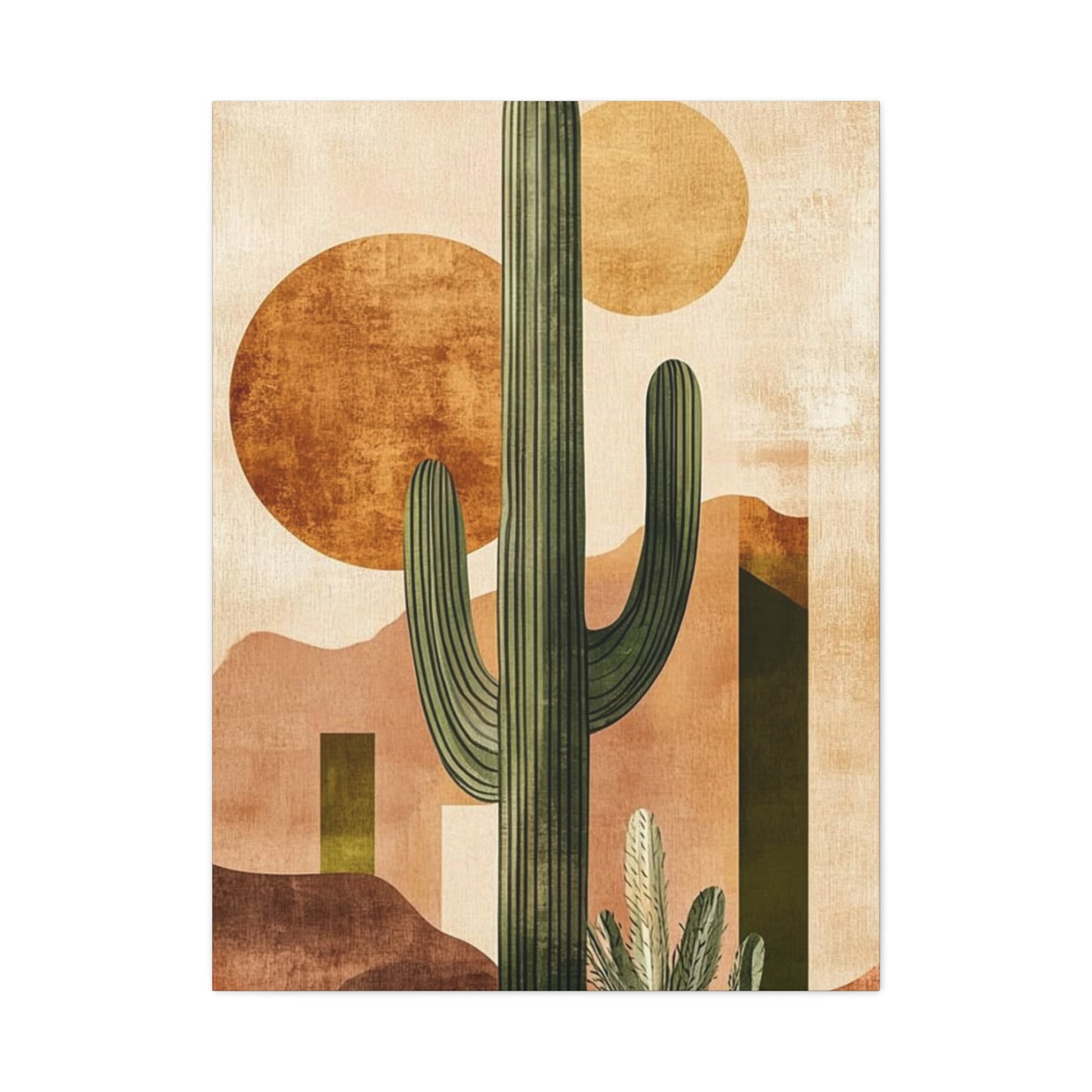 Long Cactus In Desert Wall Art & Canvas Prints